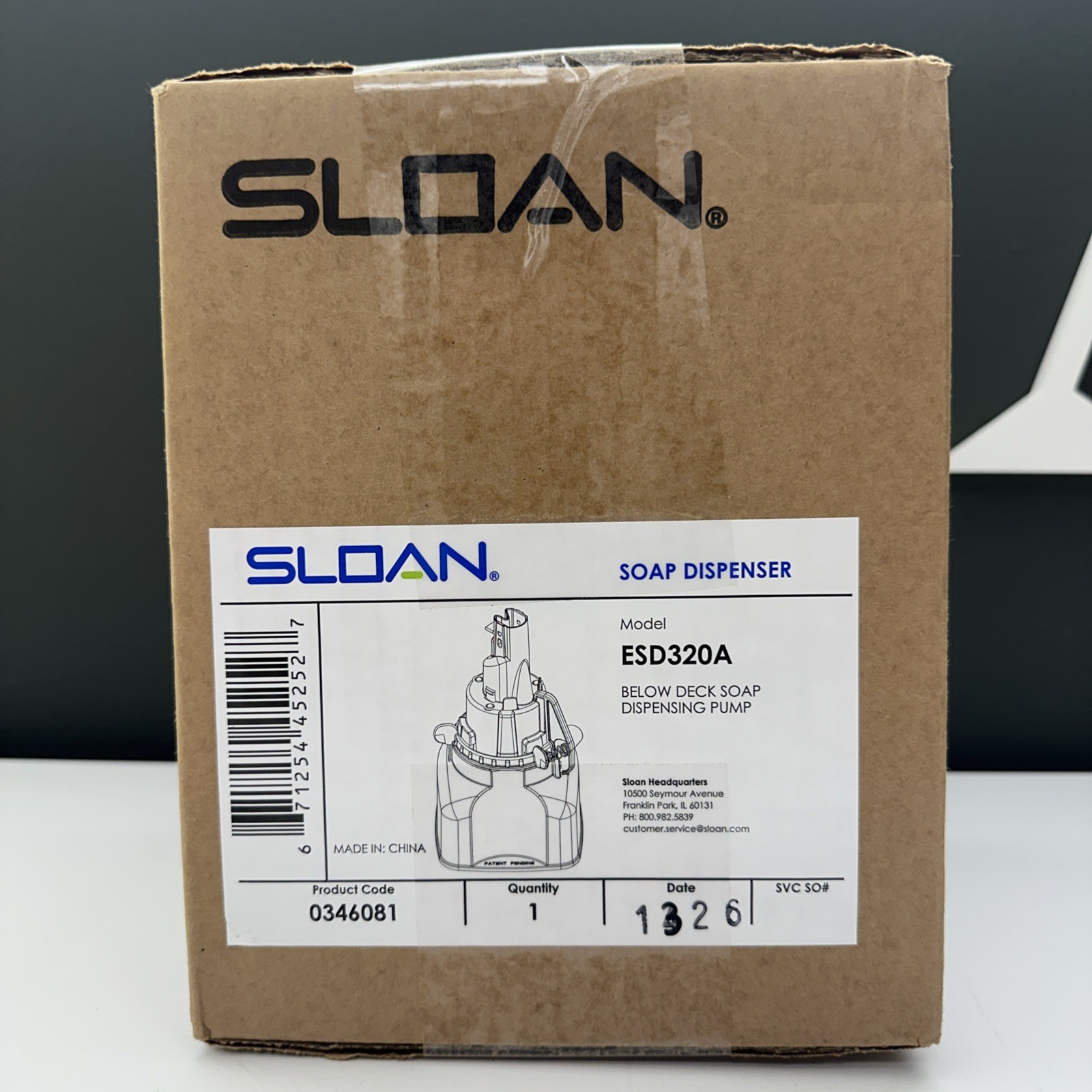 Sloan ESD-320A Below Deck Automatic Soap Dispensing Pump Replacement 0346081 NEW