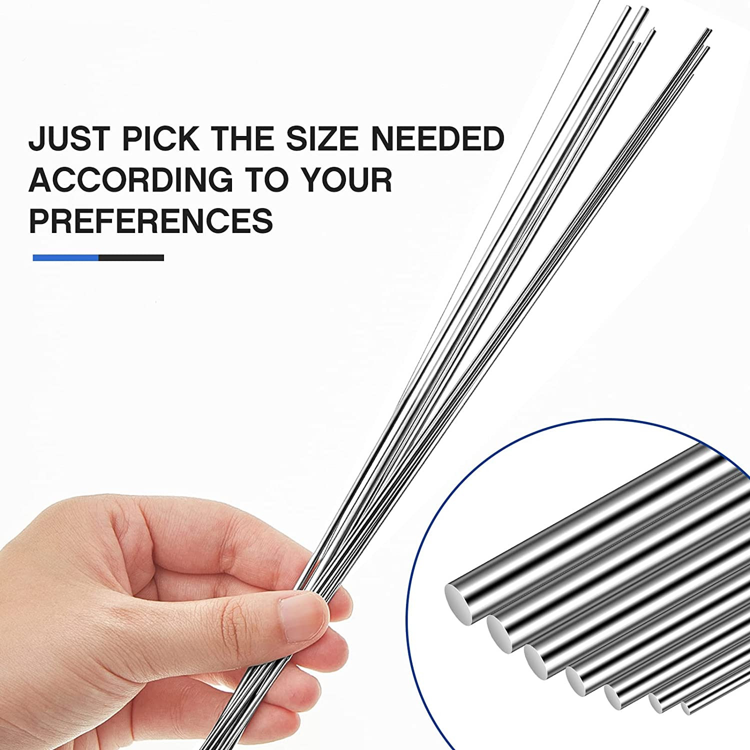 Stainless Steel Spring Wire Assortment 40 cm Music Wire 12 Sizes 104 Pcs