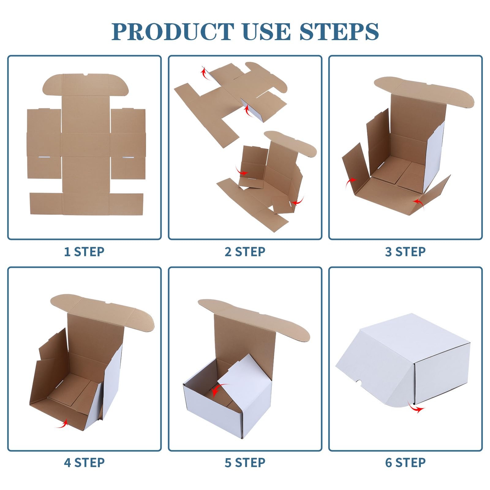 ZBEIVAN 12x10x6 White Shipping Boxes Set of 15, Corrugated Cardboard Mailer B…