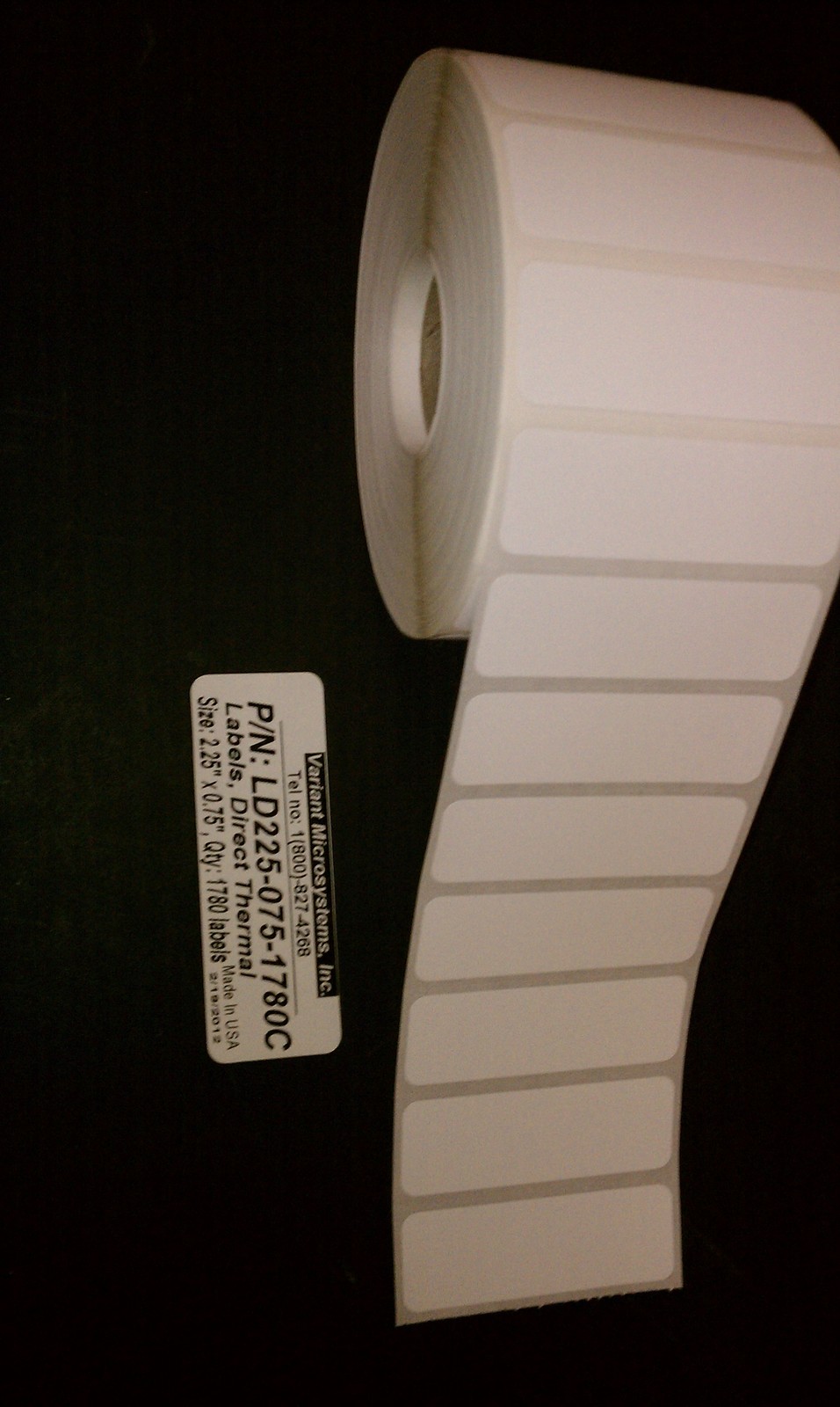 Direct Thermal 2.25″ x 0.75″ Paper Labels for Zebra ZD/GX/GK, 1″ core – 12 rolls