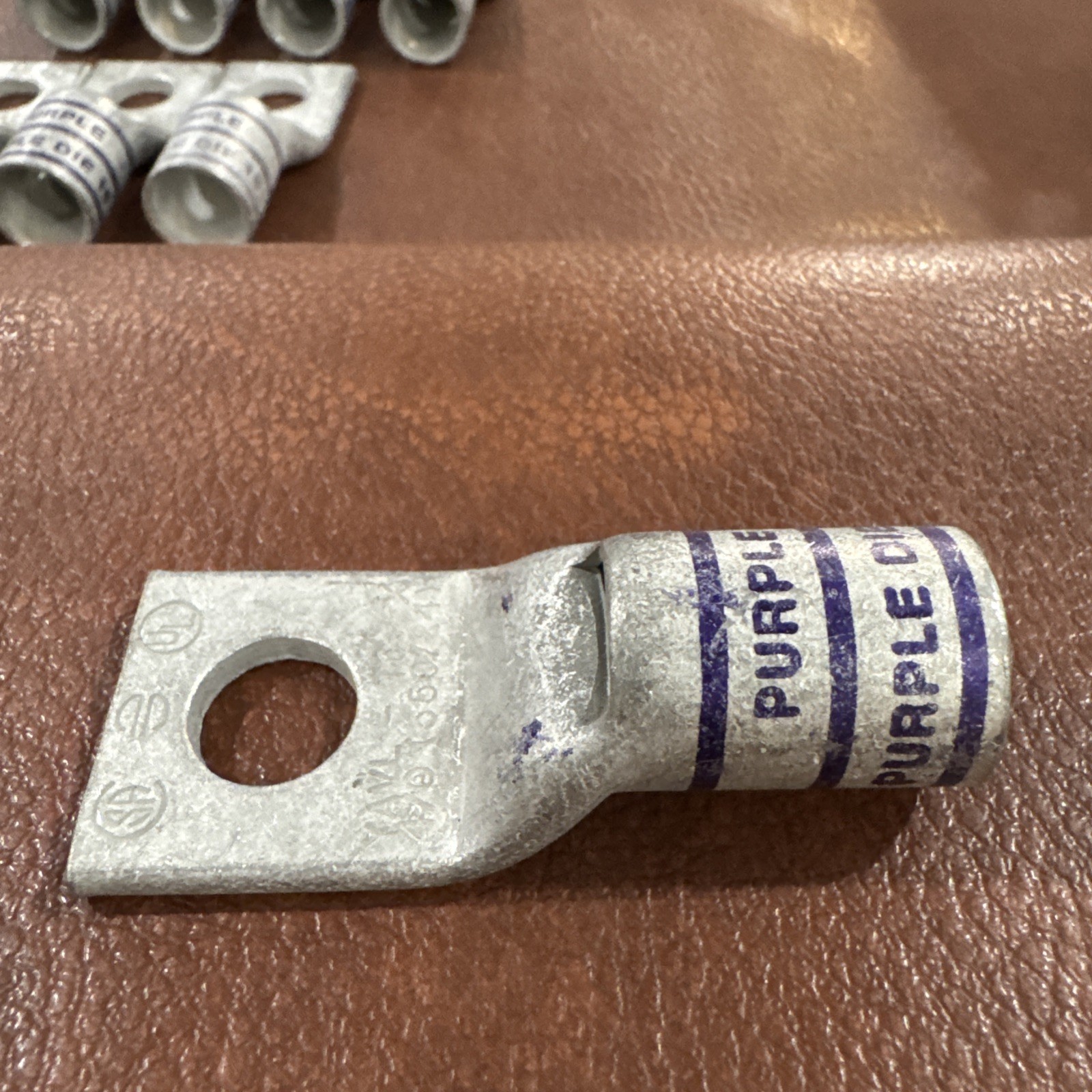 13 Burndy YAVL-TC-FX Purple DIE 15 Compression Lug 1/2 HOLE WITH INSP WINDOW/4/0