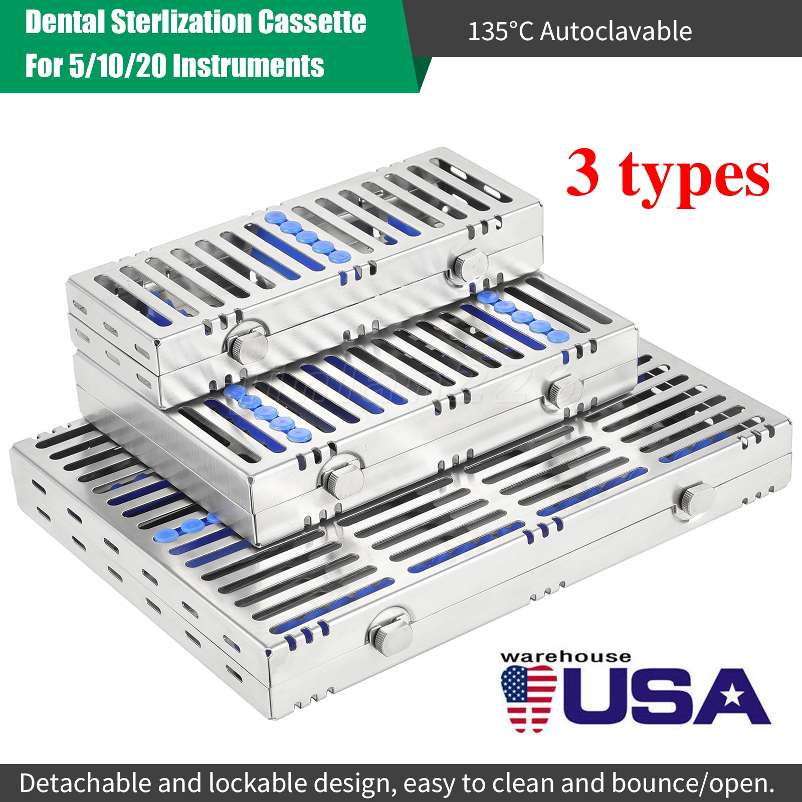 Stainless Sterilization Cassette cassette Signature 5 10 20 Instrument Capacity