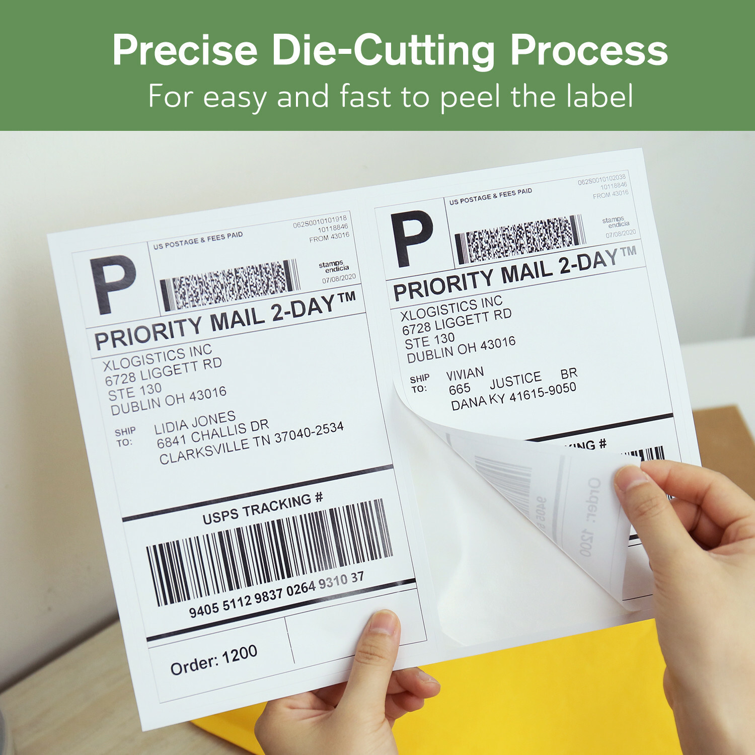 110 Sheets 220 Half Sheet Shipping Labels 8.5 x 5.5 Self Adhesive 200 + 20 EXTRA