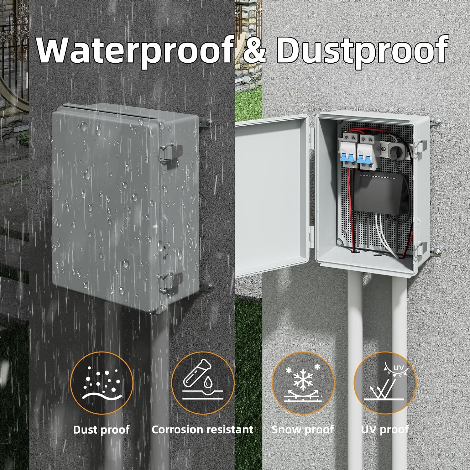 Waterproof Junction Box NEMA 4 Heavy Duty Outdoor Electrical Enclosure Many Size