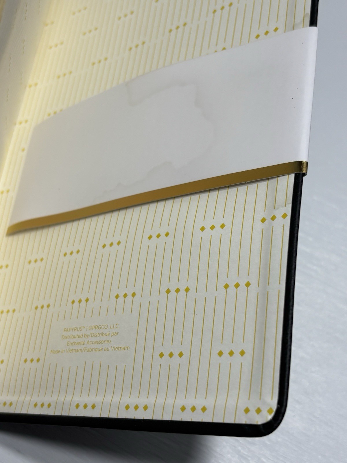 PAPYRUS Black Ruled Gilded Notebook Journal 240 Ivory Lined Pages with Bookmark