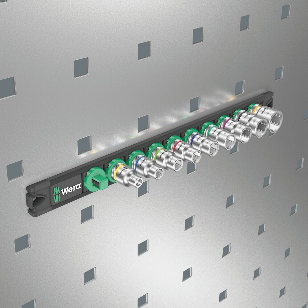 Wera Magnetic Socket Rail B1 Imperial SAE 9 Pce Set 3/8 Drive 05005450001