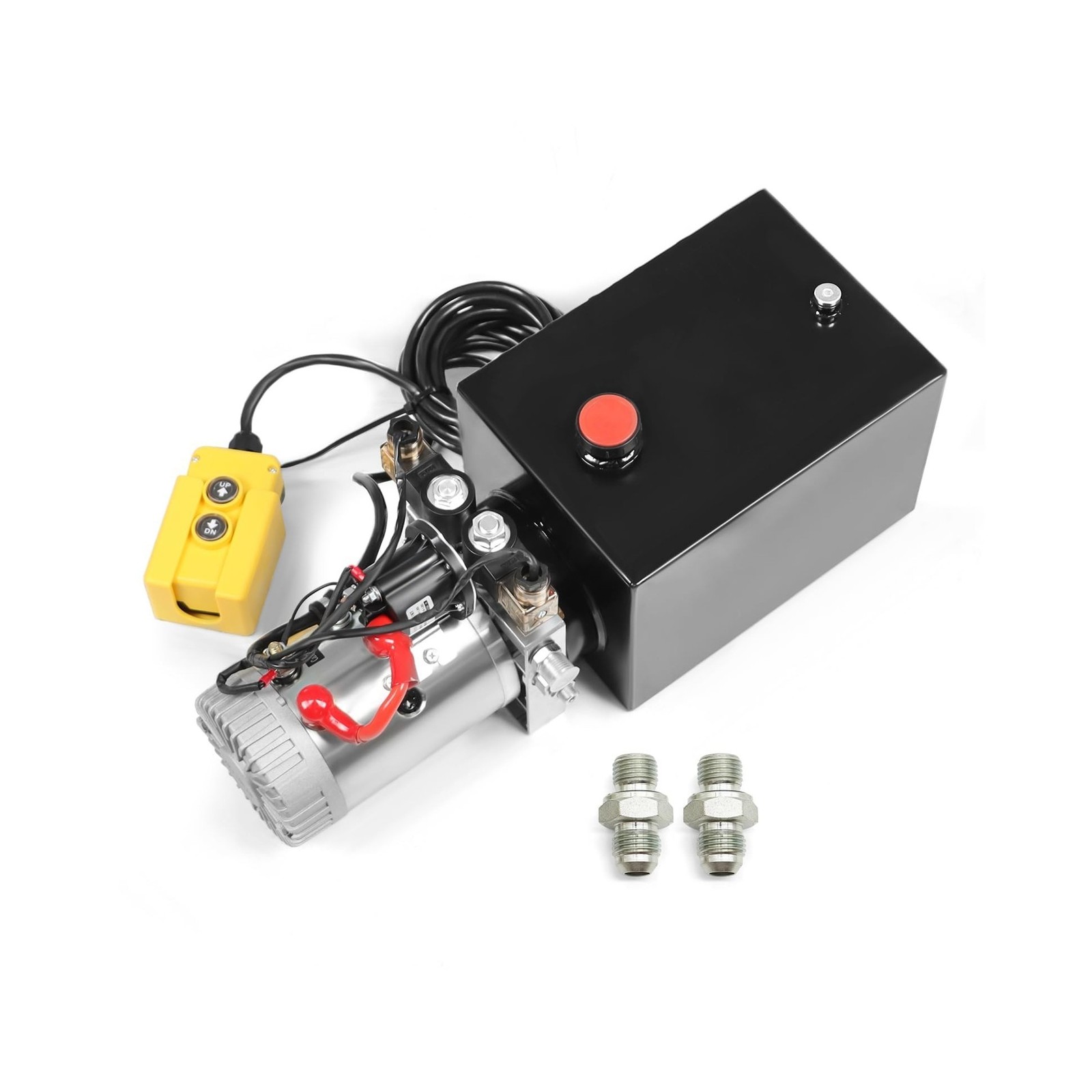 Nakkaa 12V DC Hydraulic Power Device 8 Quart Double Acting Hydraulic Dump Tra…