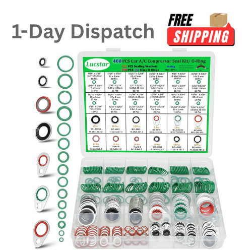 Lucstar 400Pcs AC O Ring Kit – A/C Compressor Seal Gasket Assortment