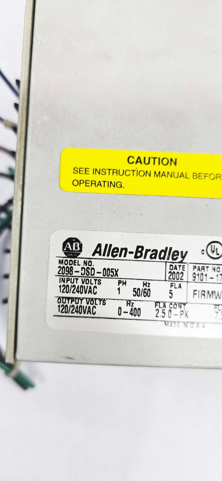 Allen Bradley 2098-DSD-005X SER A FIRMWARE V1.21