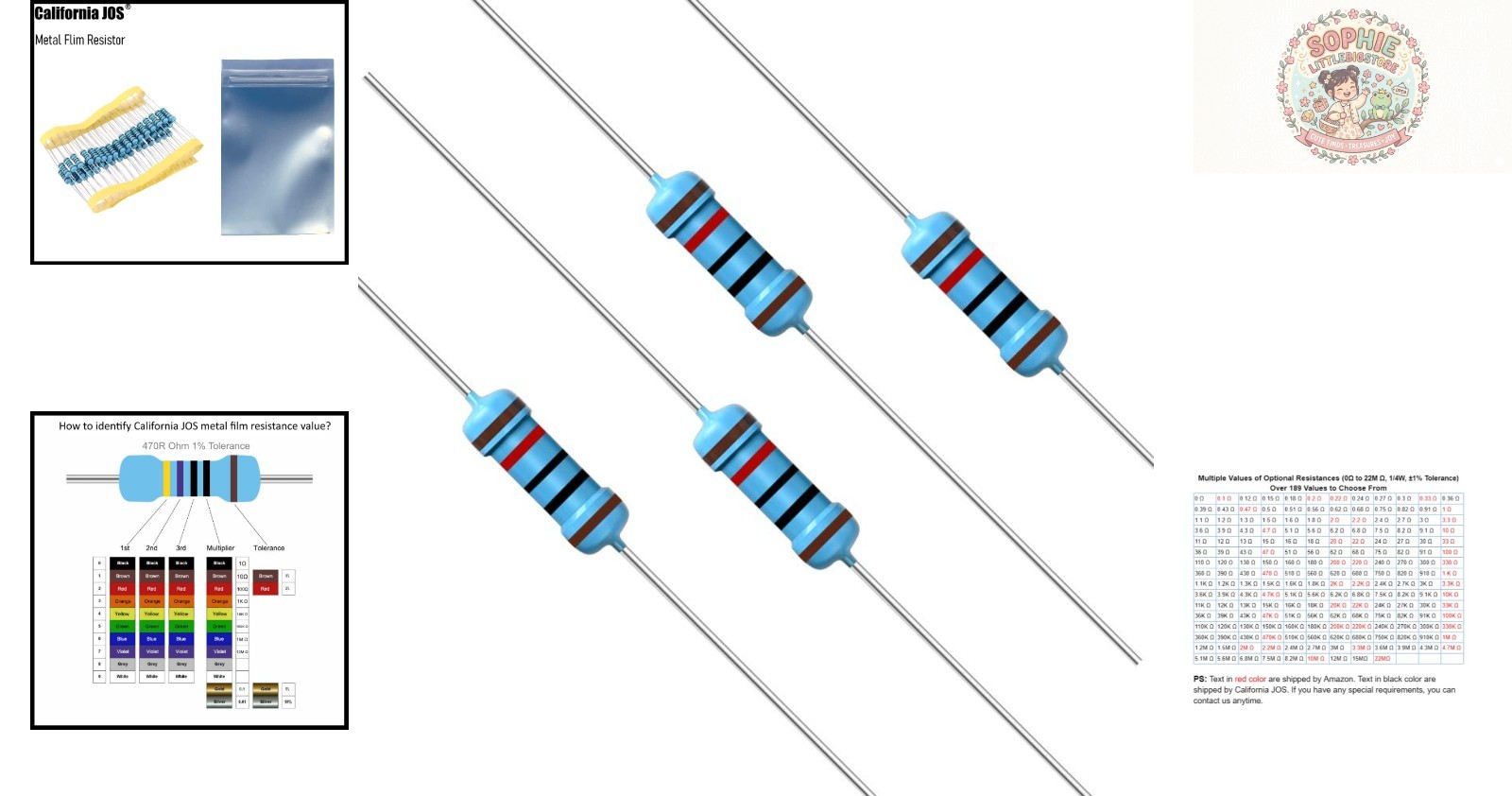 Durable 100 PCS 10K ohm Resistors – 1/4W ±1% with Excellent Noise Suppression