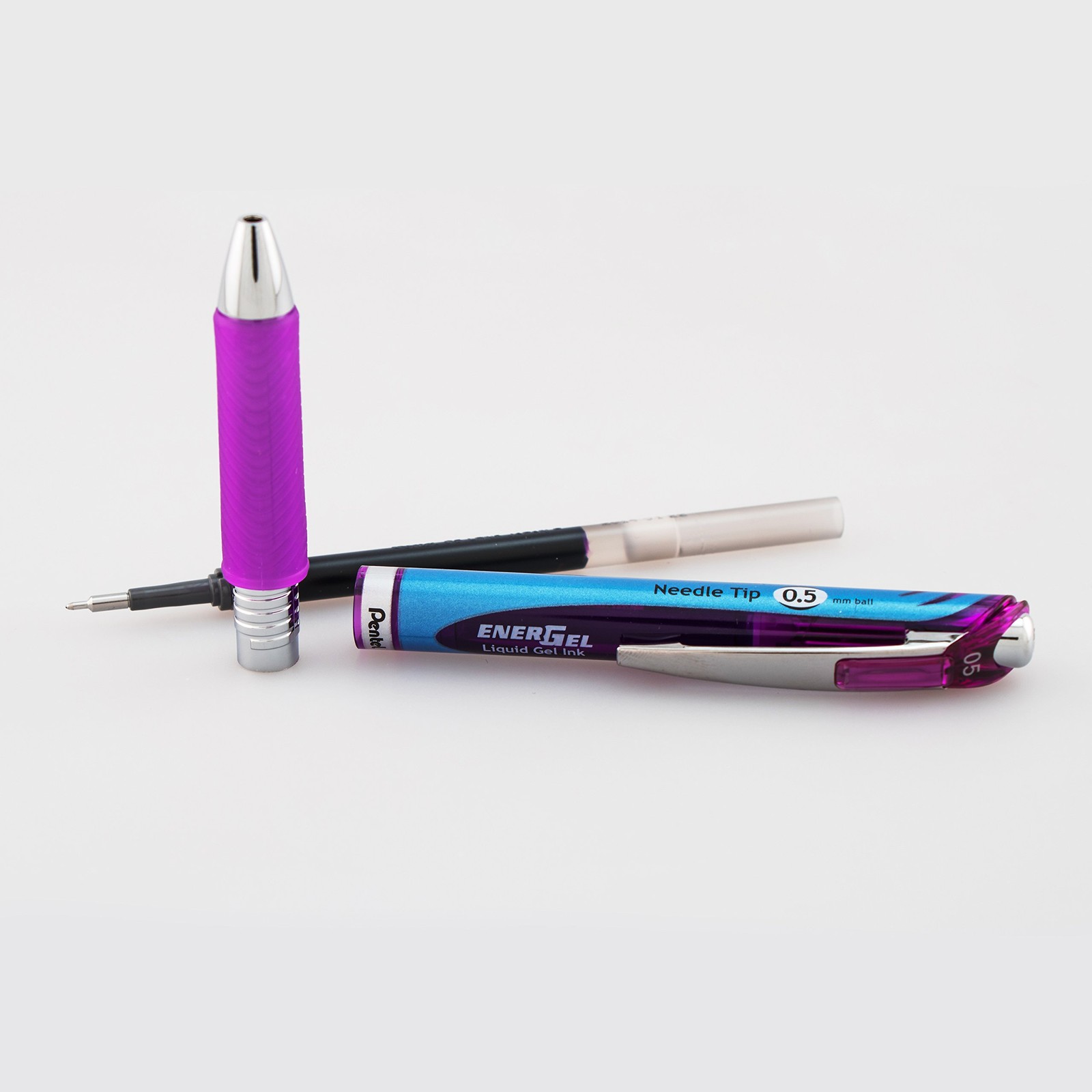 Pentel EnerGel RTX Retractable Liquid Gel Pen 3 Count (Pack of 1), Violet