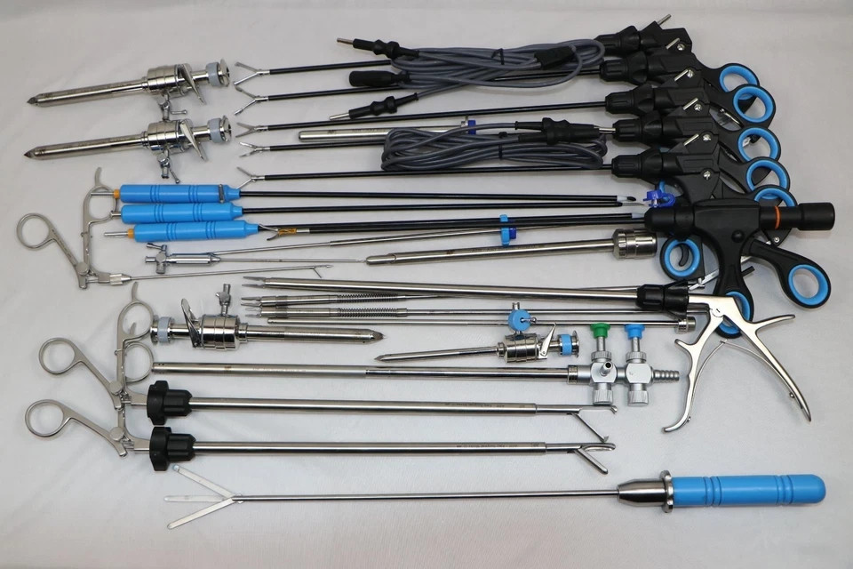 25Pcs Laparoscopic Instrument Set 5mmx330mm Reusable SS Surgical Kit CE Approved