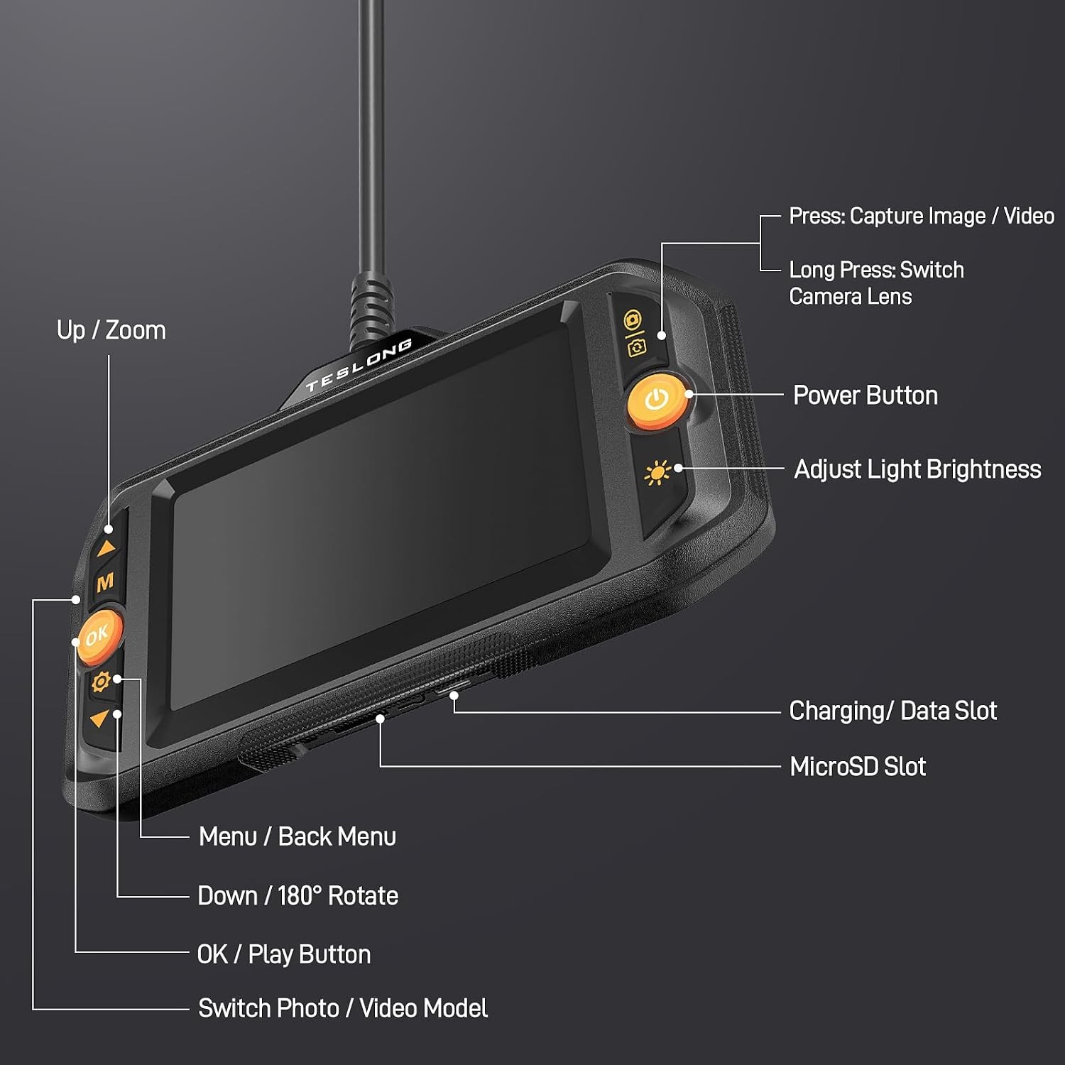 Dual Lens Borescope with Light for Automotive Mechanic Wall Vent | 0.32 Inch End