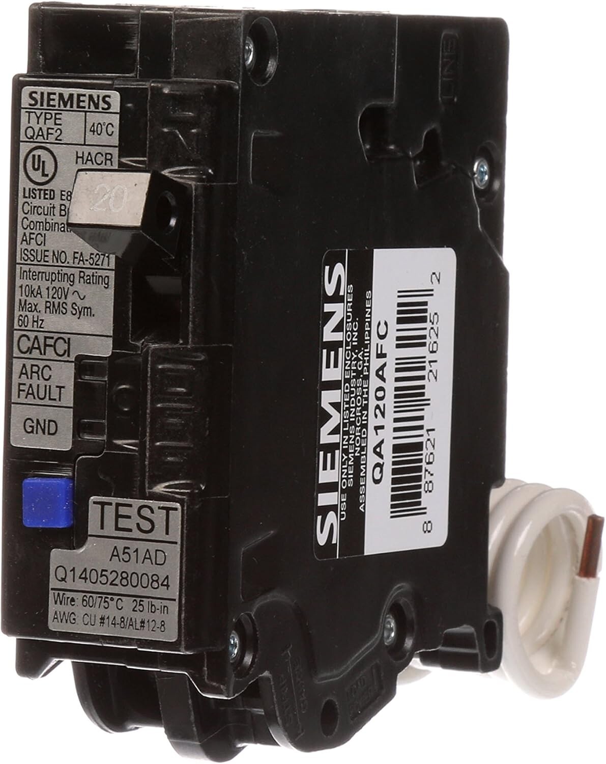 High-Performance 20 Audio AFCI Breaker, 120V Voltage – Easy Plug-In Mounting