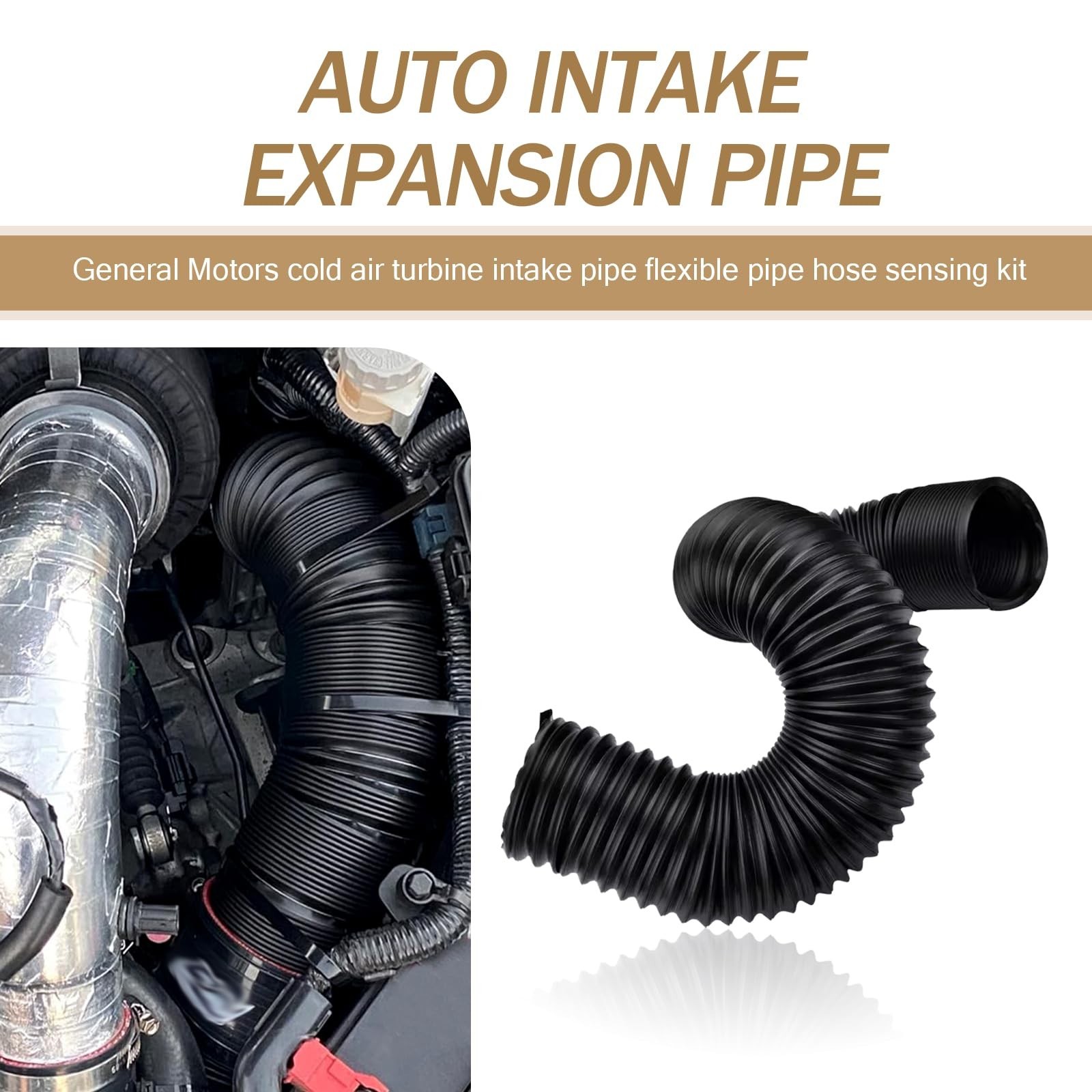 1-Pack Air Intake Telescopic Hose, 2.99 Inches Car Air Guide Wide Mouth Exten…