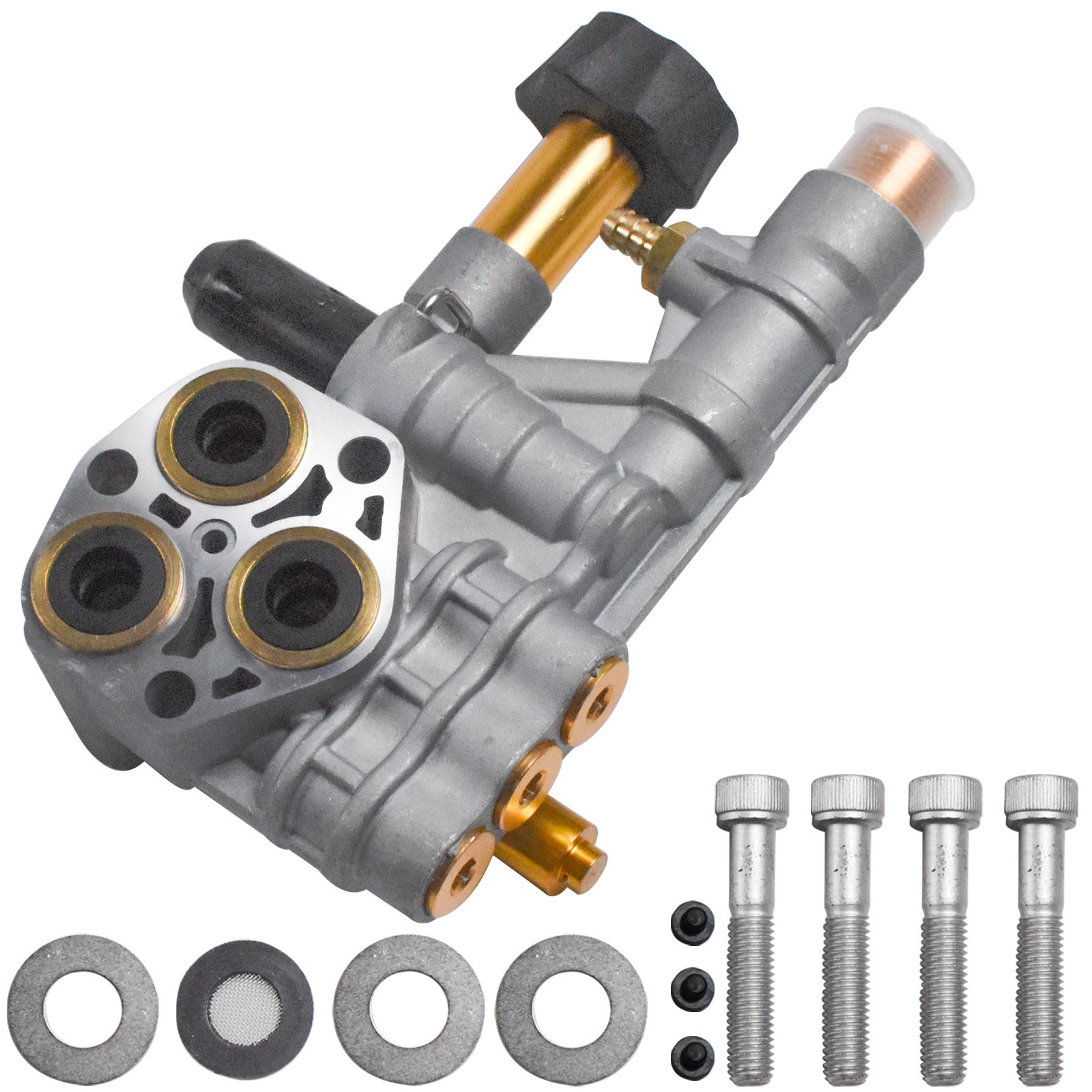Pressure Washer Pump Manifold Kit 7108366 With Mounting Bolt Washer Pump Sliver