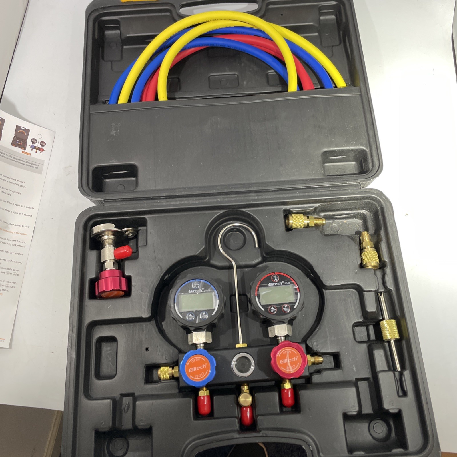 Elitech Digital Manifold Gauge DMG-1 AC Manifold Gauge PG-30 Adapter Missing