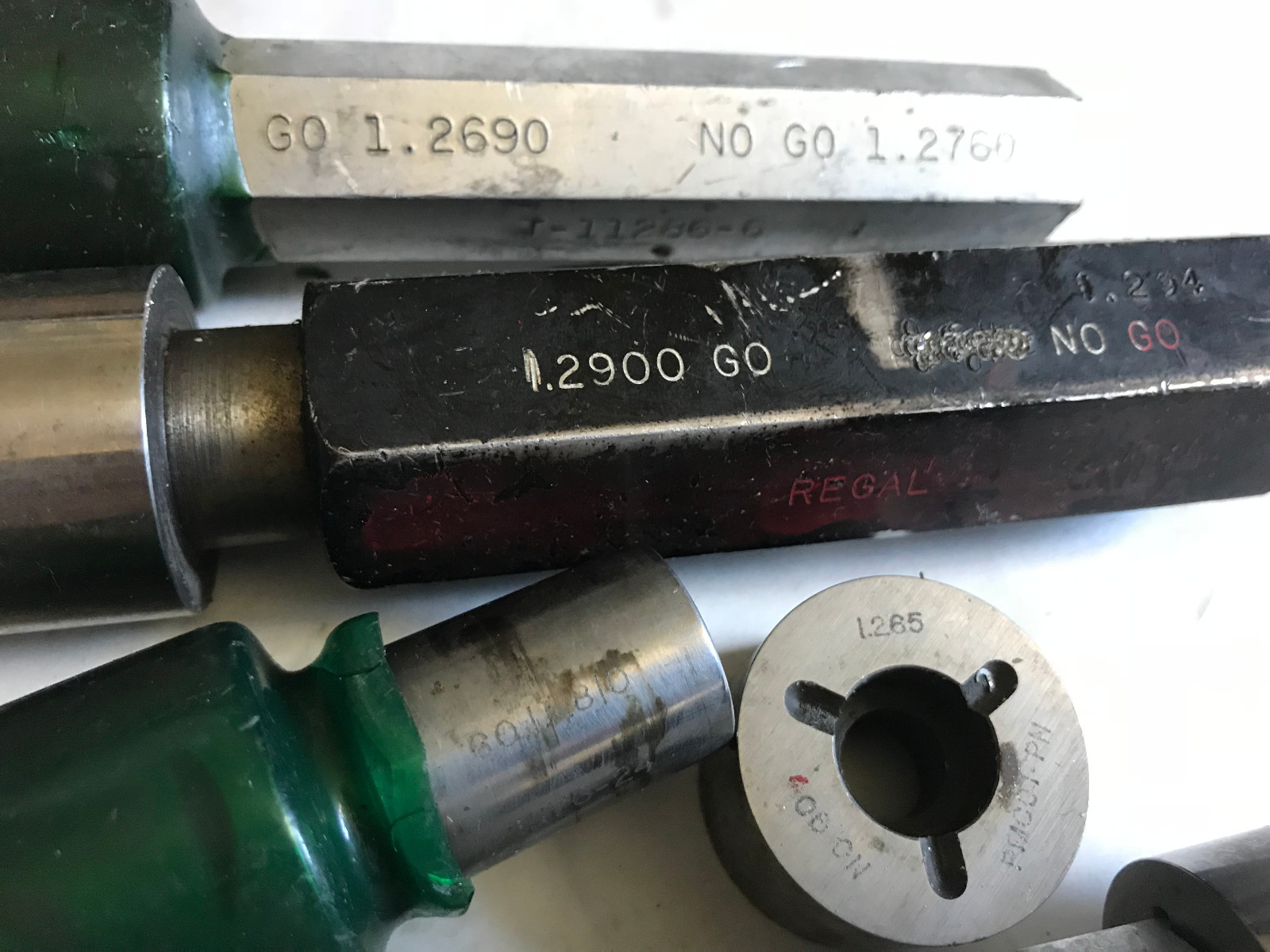 lot 3 THE PIPE MACHINERY GO NO GO PLUG GAGE 1.2690 1.2900 1.2760 1.265 1.2810,AD