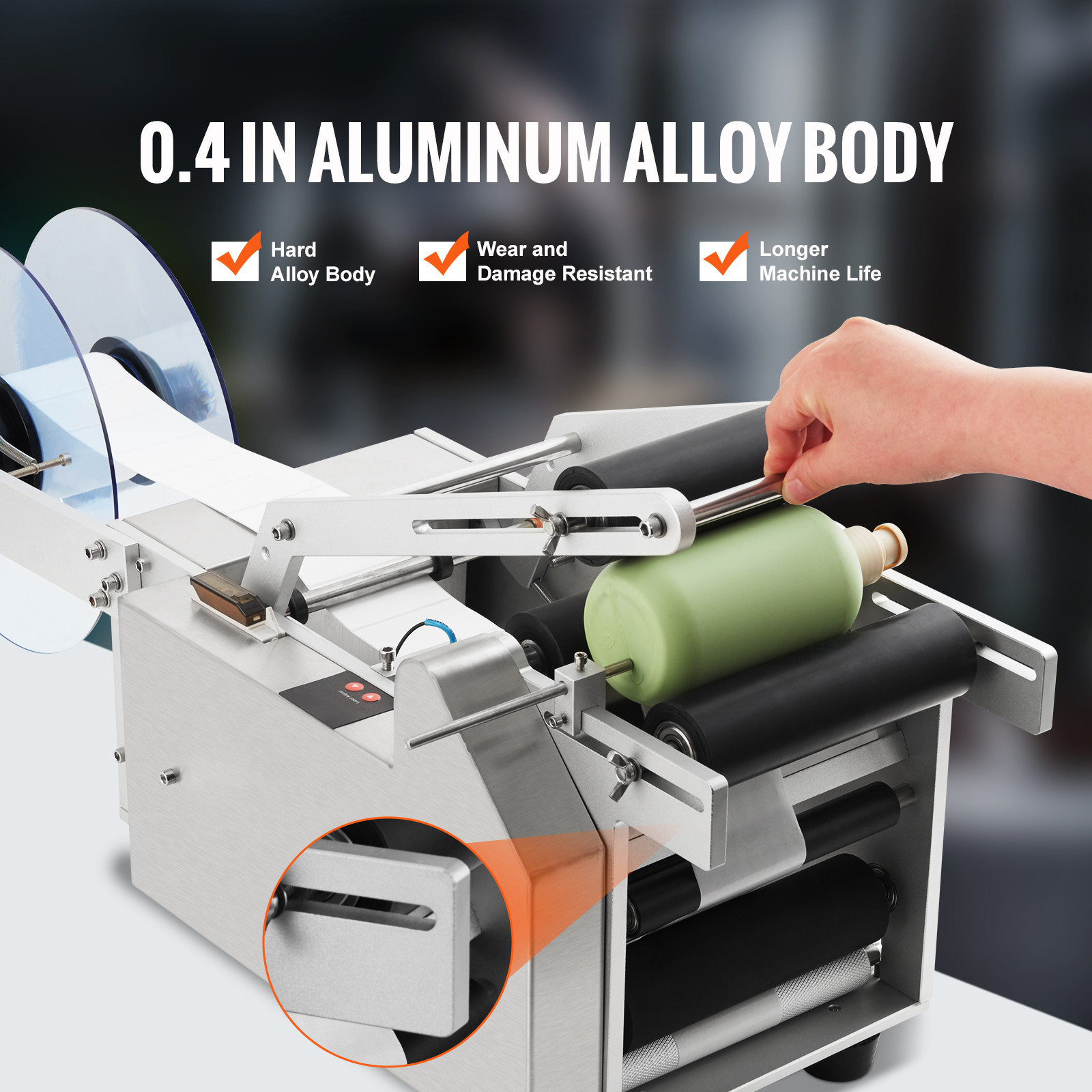 VEVOR Electric Labeling Machine Semi-Automatic Round Bottle Labeler 20-50pcs/min