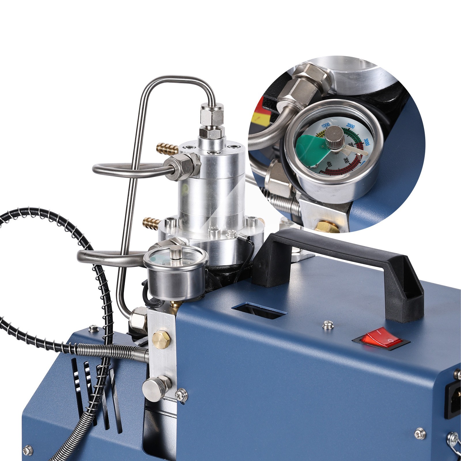 PCP Air Compressor 30Mpa/4500Psi Auto-Stop High Pressure Airgun Pump Diving Tank