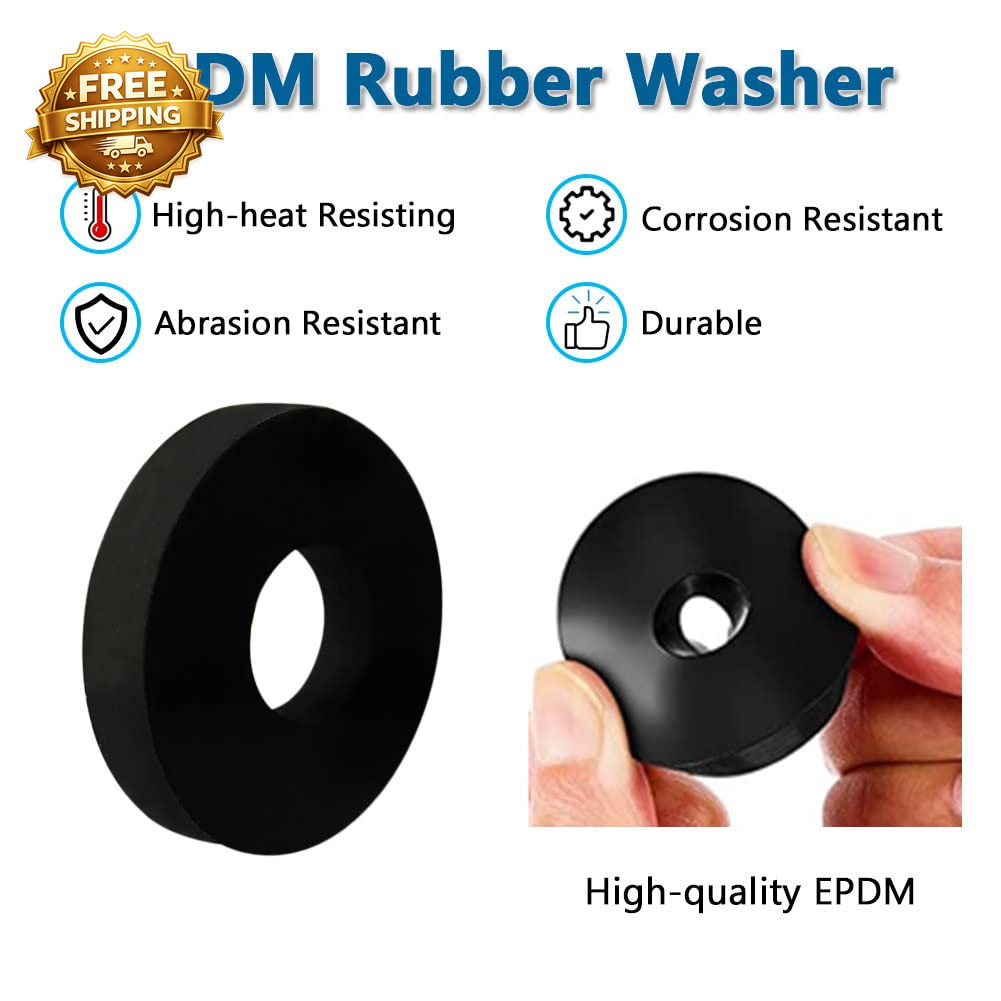 Heavy Duty Rubber Washers (25 Pcs) – Abrasion Resistant 1 OD X 1/4 ID X 1/8 Inch