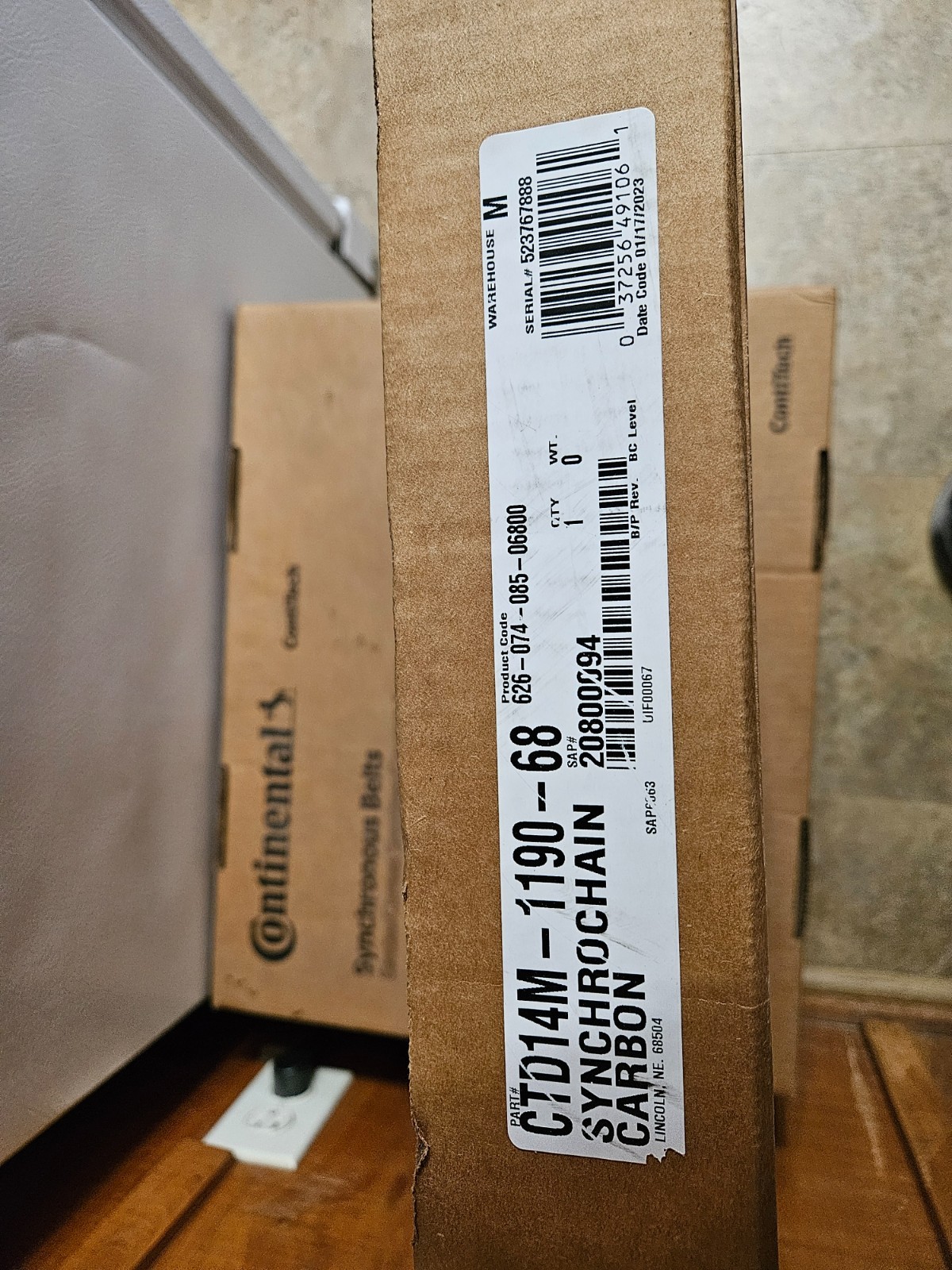 Continental CTD14M-1190-68 synchrochain carbon synchronous drive belt new in box