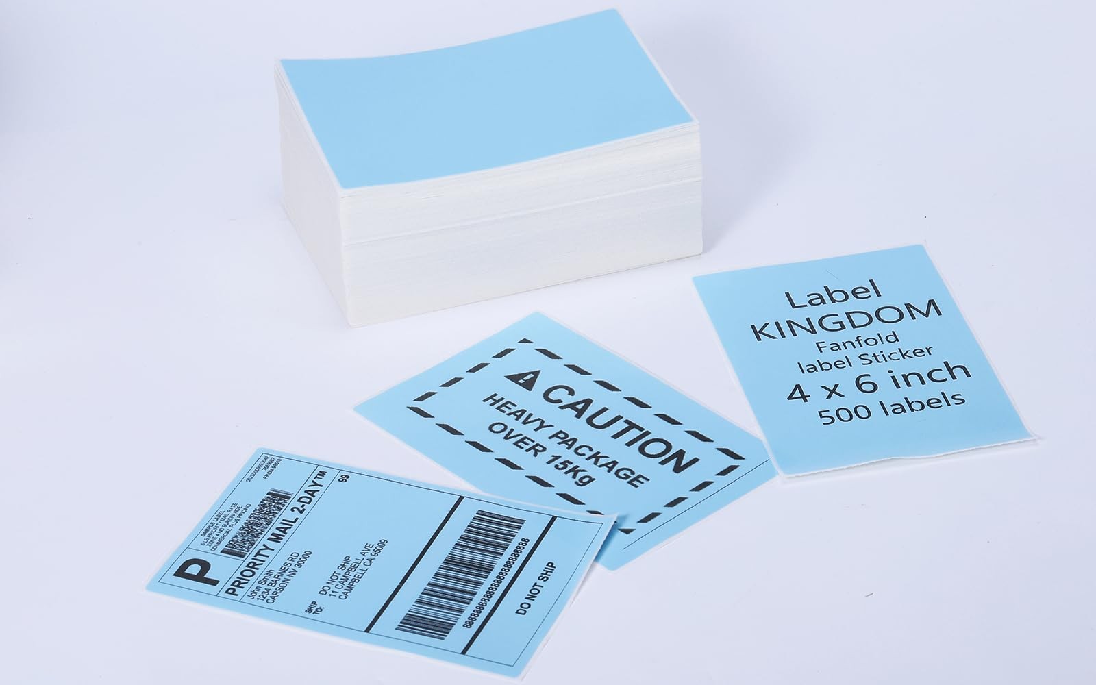 Thermal Label Printer , 4″x 6″ 500-Fanfold Blue Stickers for Polono, Phomemo …