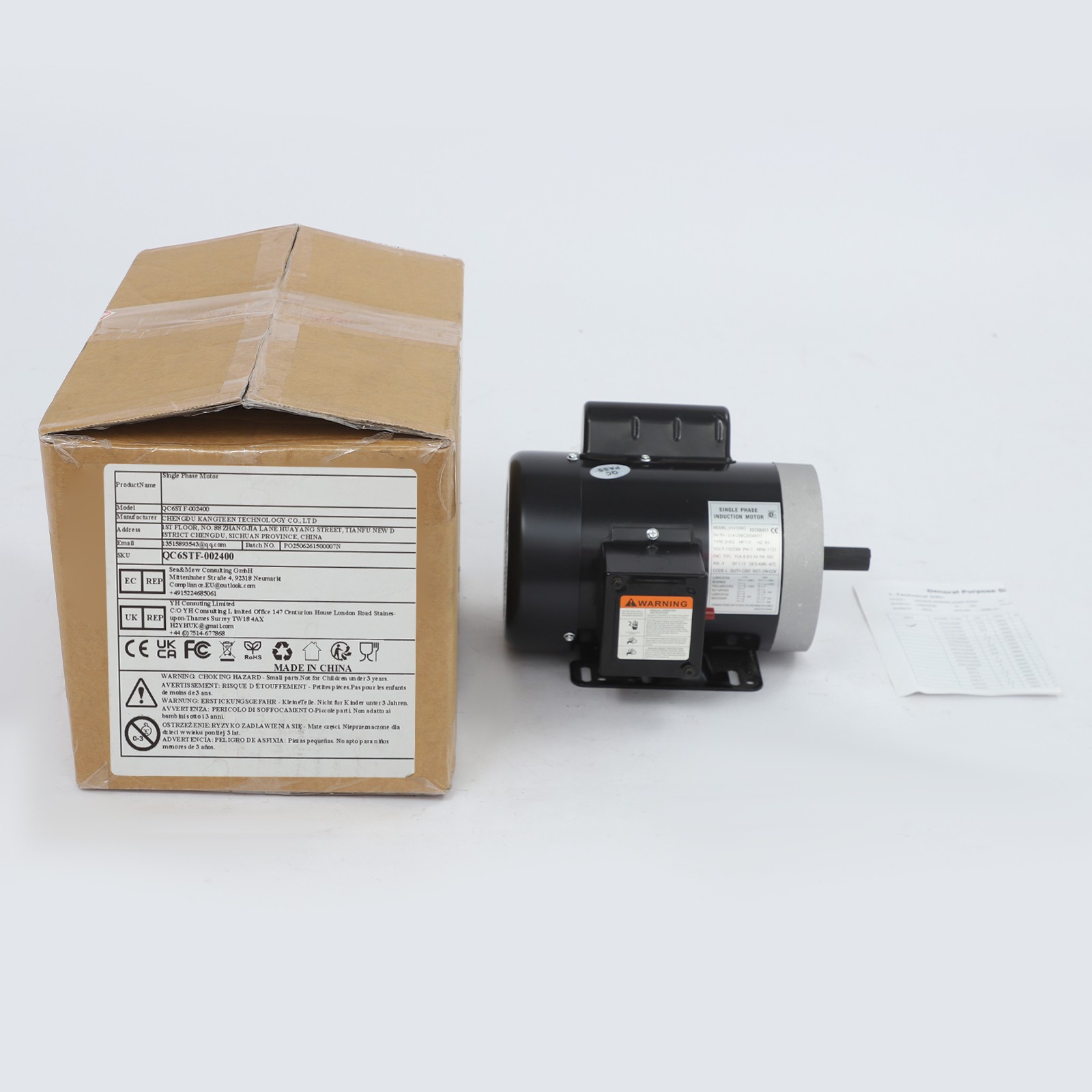 Industrial & Agricultural Single Phase Electric Motor 1725RPM 60Hz 1/2HP Motor