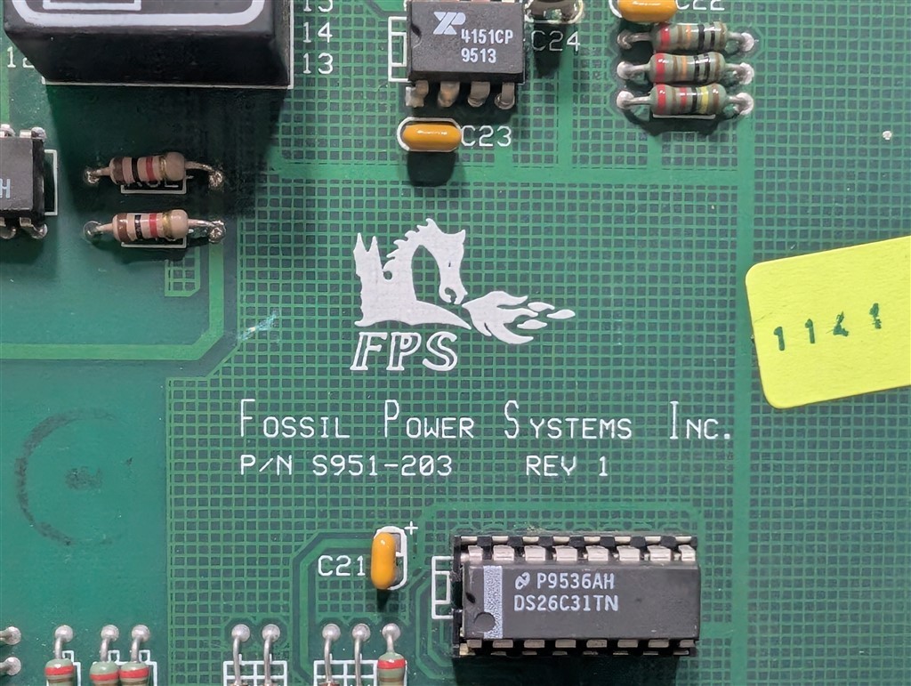 USED Fossil Power Systems Inc. S951-203 Control Board Rev. 1