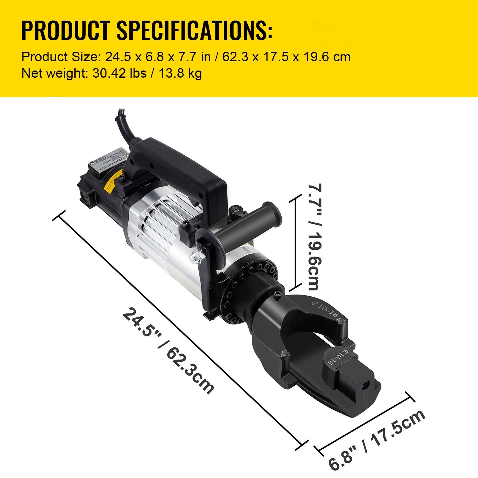 1500W Electric Rebar Bender 25mm Hydraulic 0-90 Degrees Fast Bending