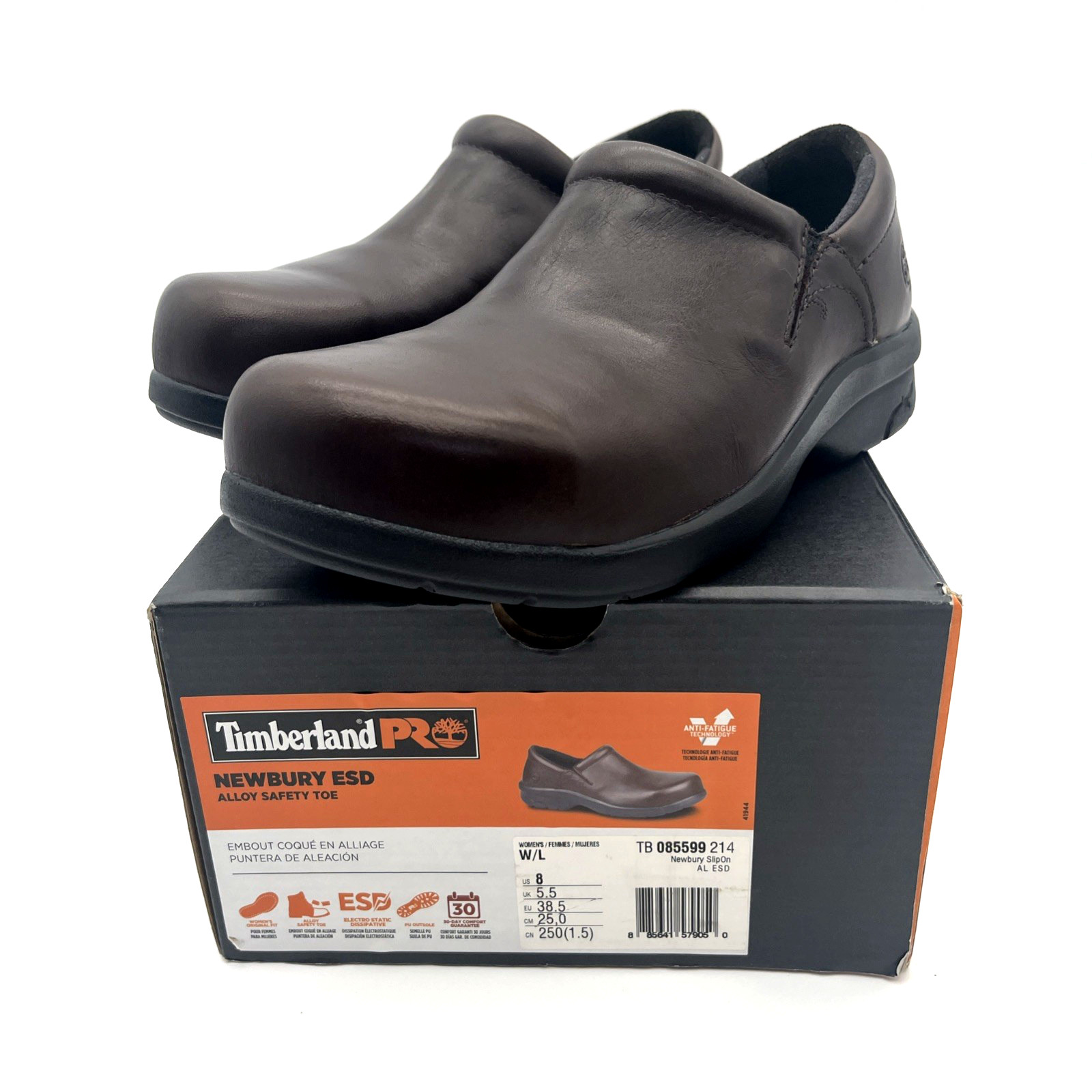 Timberland Pro Women’s Newbury Casual Alloy Toe Brown Work Shoes Size 8W