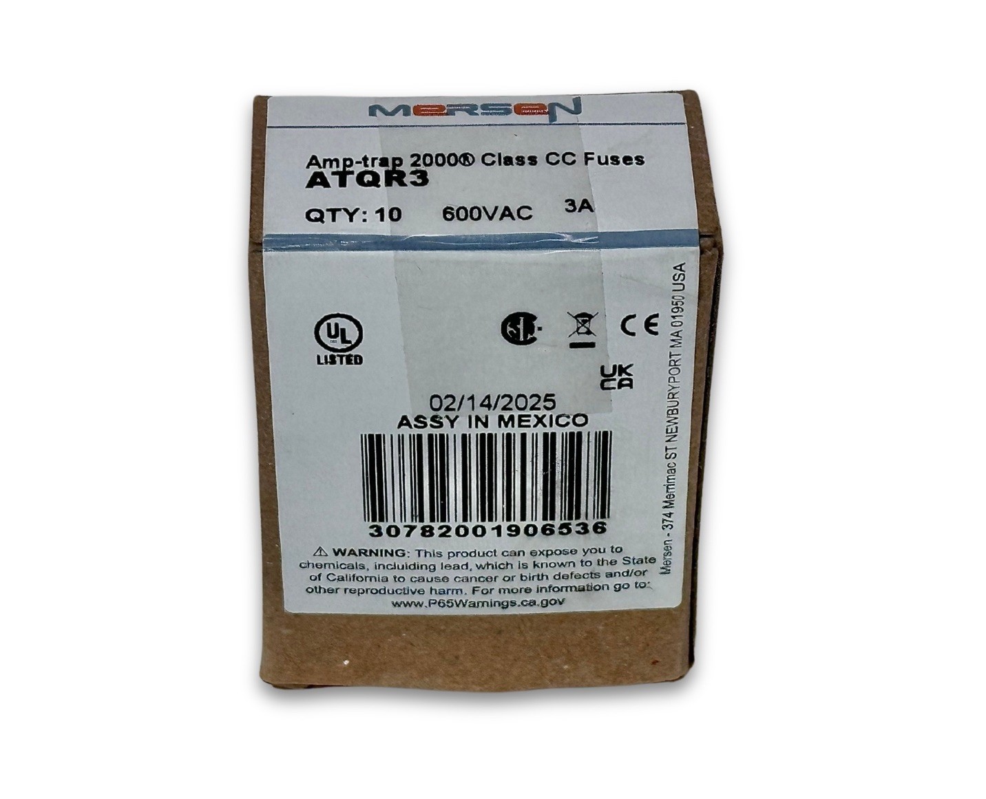 10-Pack Mersen Ferraz Shawmut ATQR3 Time Delay Fuses 3A 600V Class CC T218310