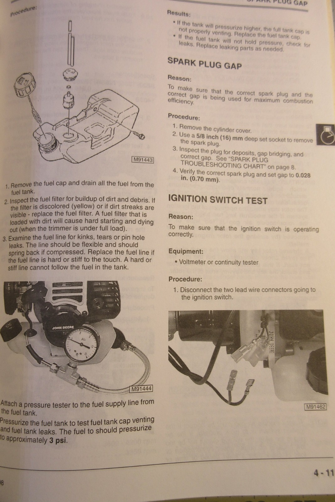 John Deere TM1750 200 230 300 550 CS Chain Saw Technical Service Manual