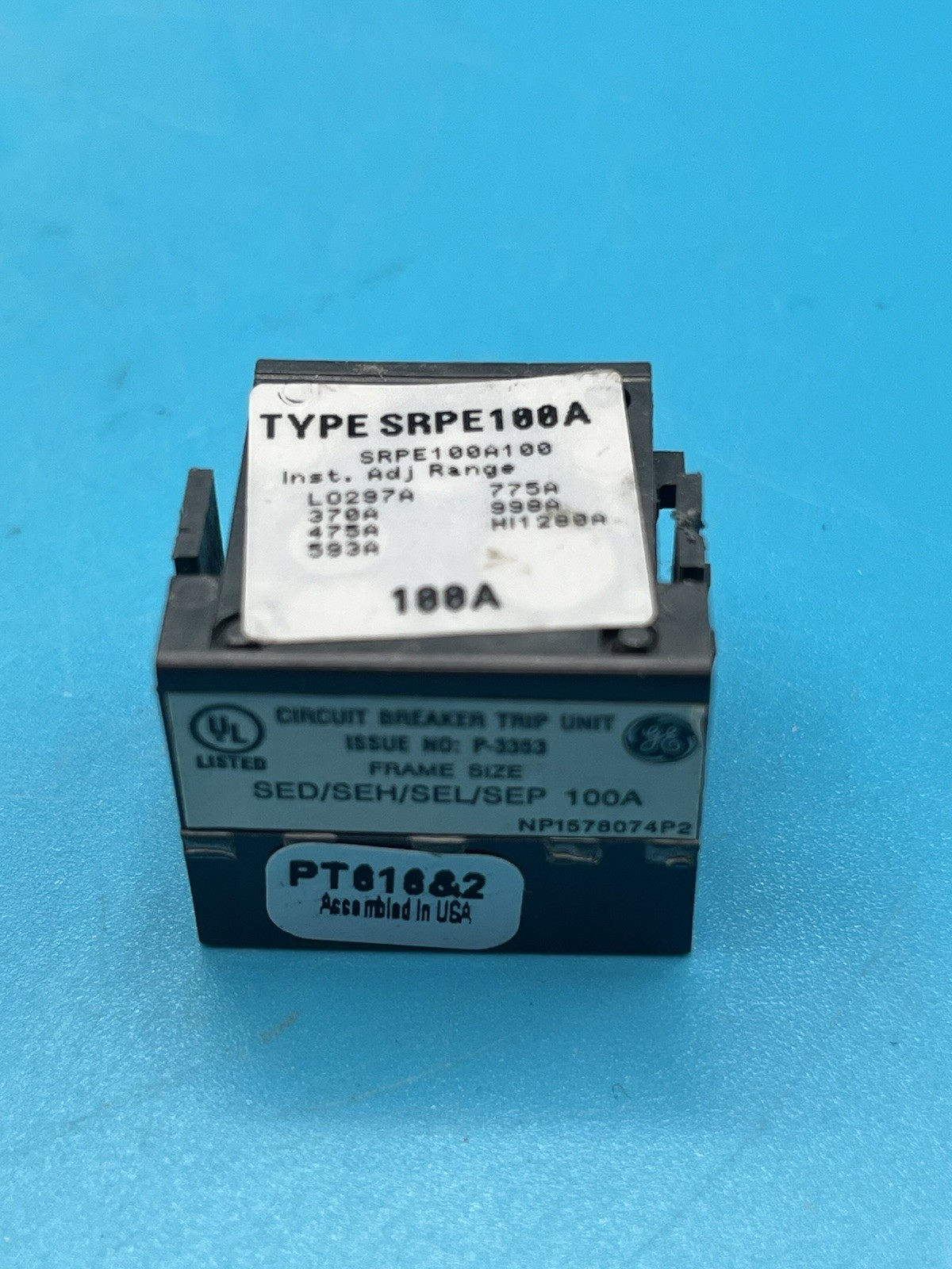 GE SRPE100A100 Breaker Rating Plug Spectra