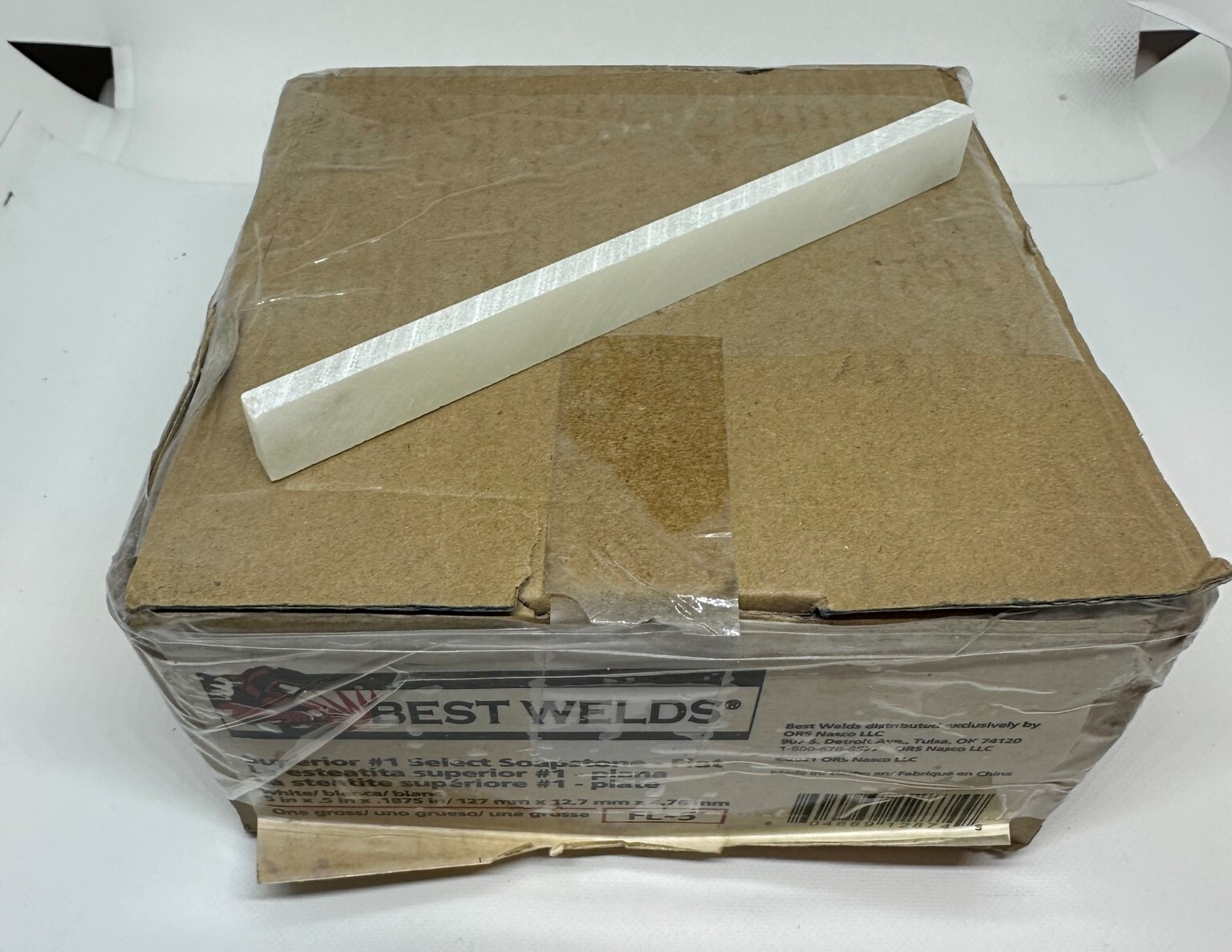 BEST WELDS FL-5 FLAT WHITE SOAPSTONE 5 IN X .5 IN X .1875 IN NEW APPROX 144 PCS
