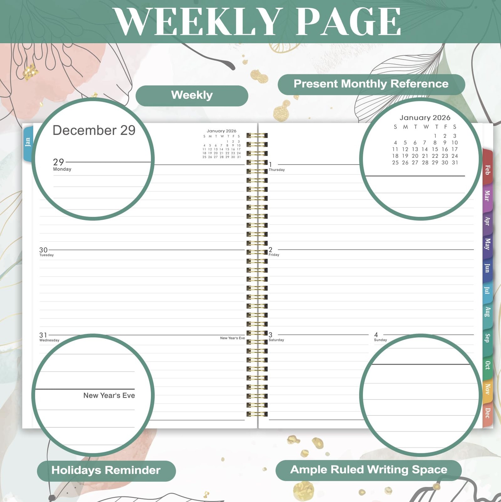 2026 Planner – 2026 Weekly and Monthly Planner, Jan.2026 – Dec.2026, Weekly …