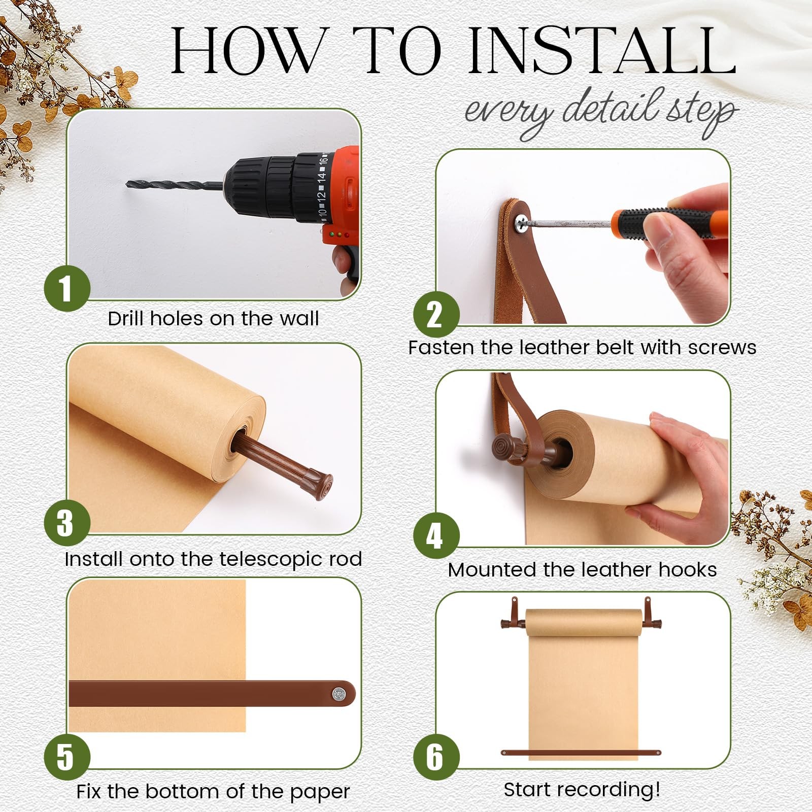 Vicenpal 15.5 Inch Kraft Paper Roller Holder Wall Mount Roller Dispenser with…