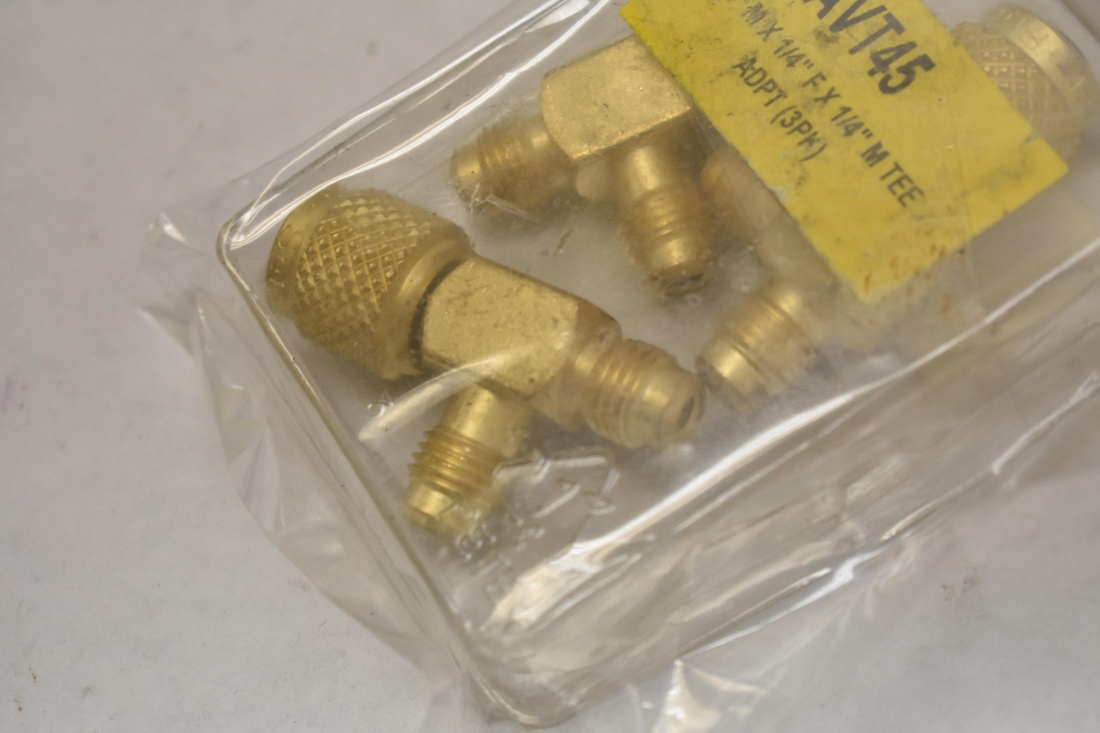 Lot of 3 PRO-SET Access Valve Tee AVT45 1/4″ SAE Female Knurl x 1/4″ SAE Male