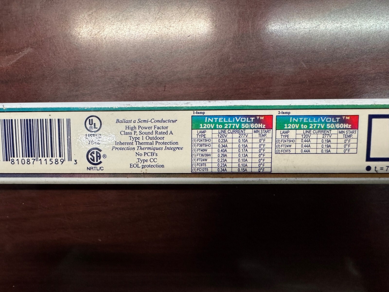 ADVANCE CENTIUM ICN-2S24 BALLAST 120V TO 277V 50/60Hz