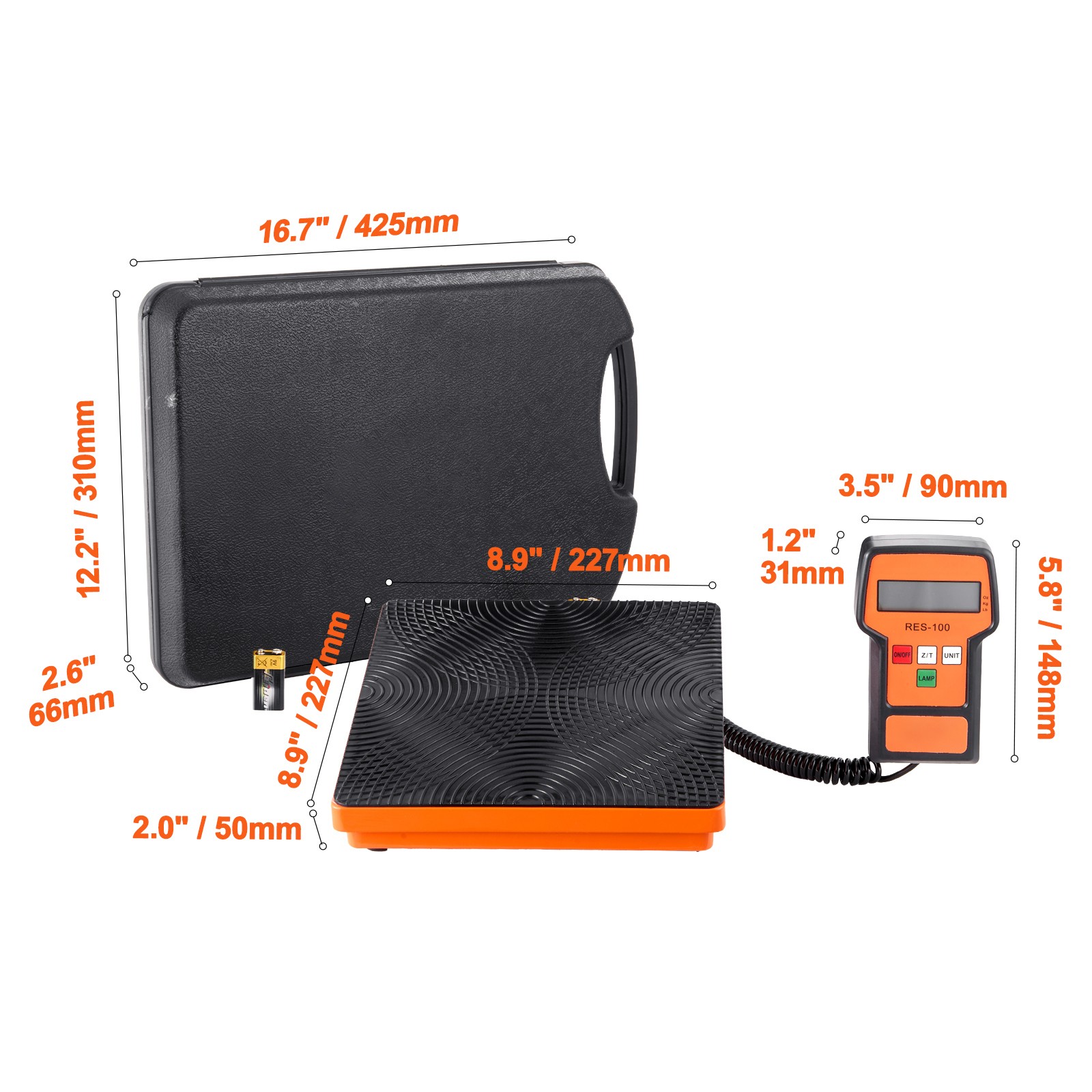 Uimoso Electronic Digital Refrigerant Charging Freon Weight Scale 110LB for HVAC