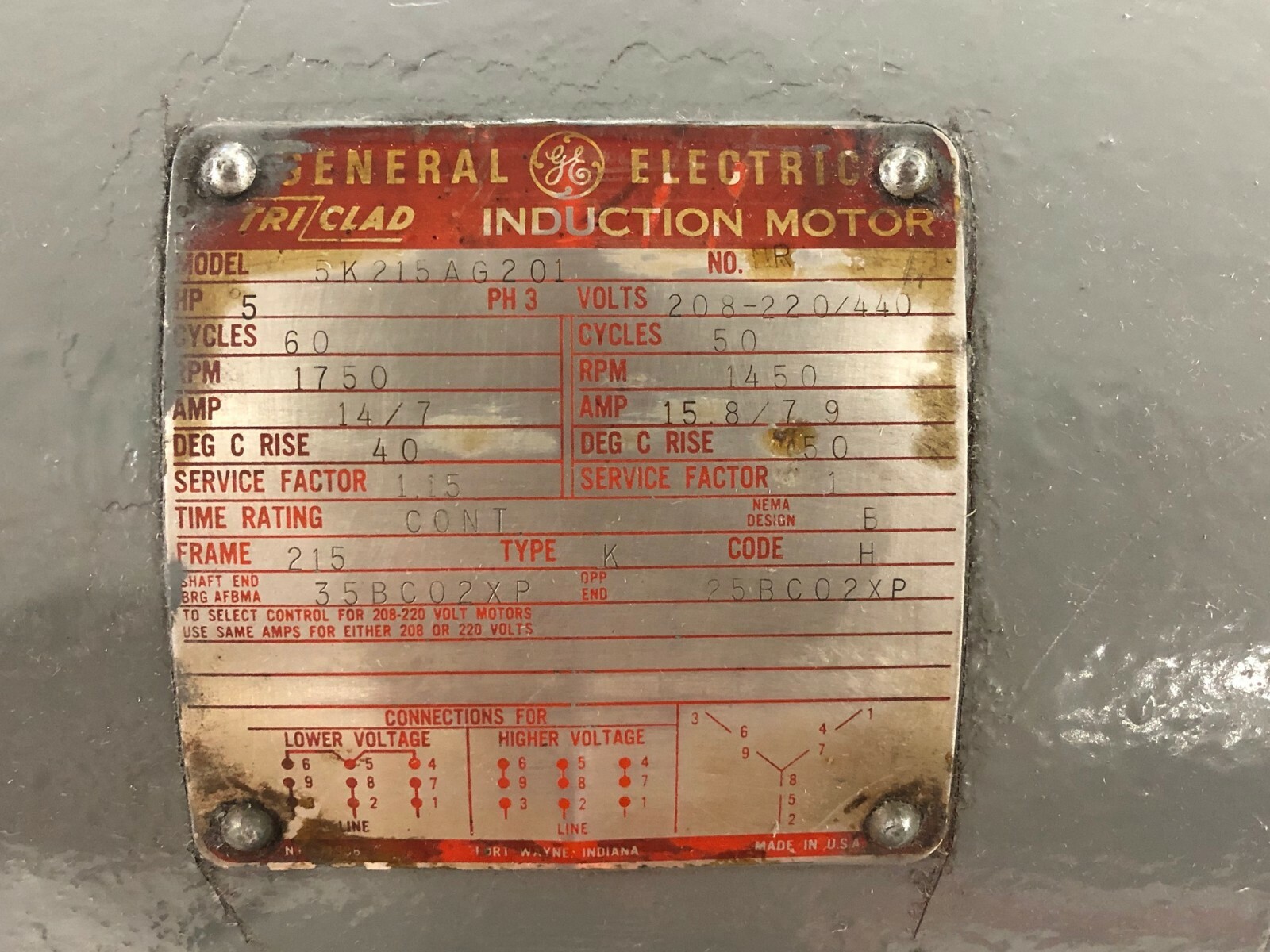 GE Triclad 5HP Electric Motor & Kinamatic Direct Current Generator 3KW 125V 24A
