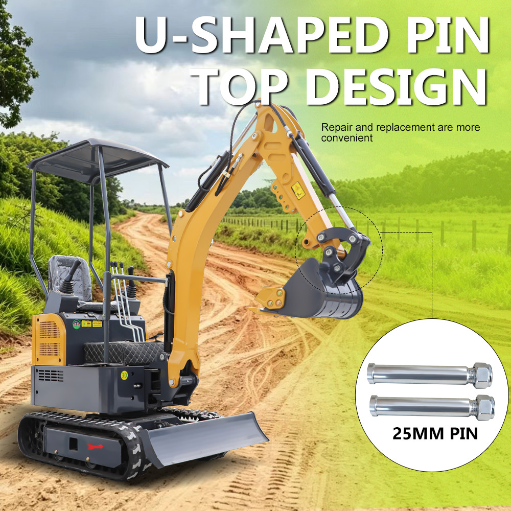 2 Pack 25mm Mini Excavator Pins w/ Nut – Bucket Auger Ripper