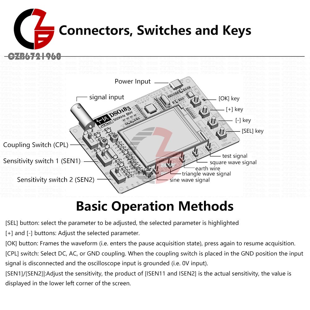 DIY Electronic Kit DSO183 Digital Oscilloscope Teaching Practical Kit 0-500KHz