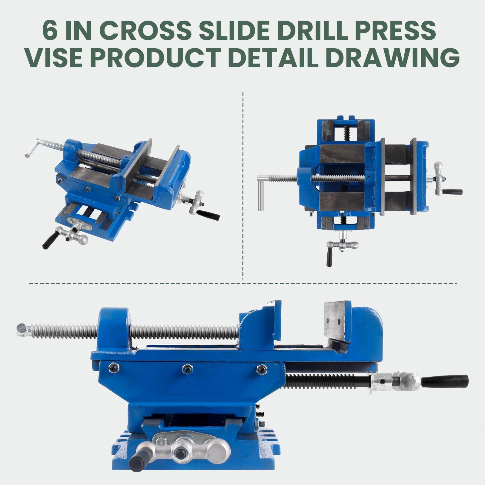 6″ 2-Way X-Y Cross Slide Drill Press Vise Heavy Duty Metal Milling Clamp NEW