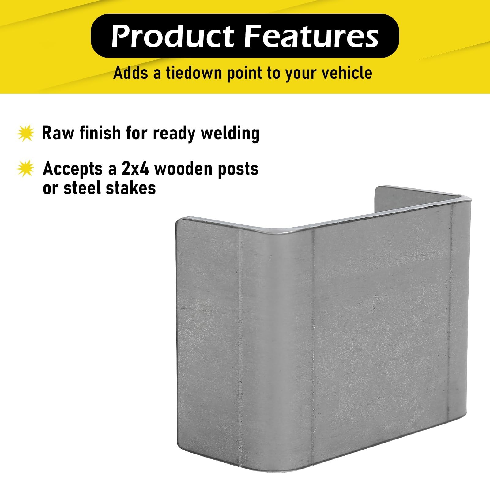 16 Pcs Heavy Duty Weld On Trailer Stake Pockets,2» x 4» Raw Steel Weld-On S…