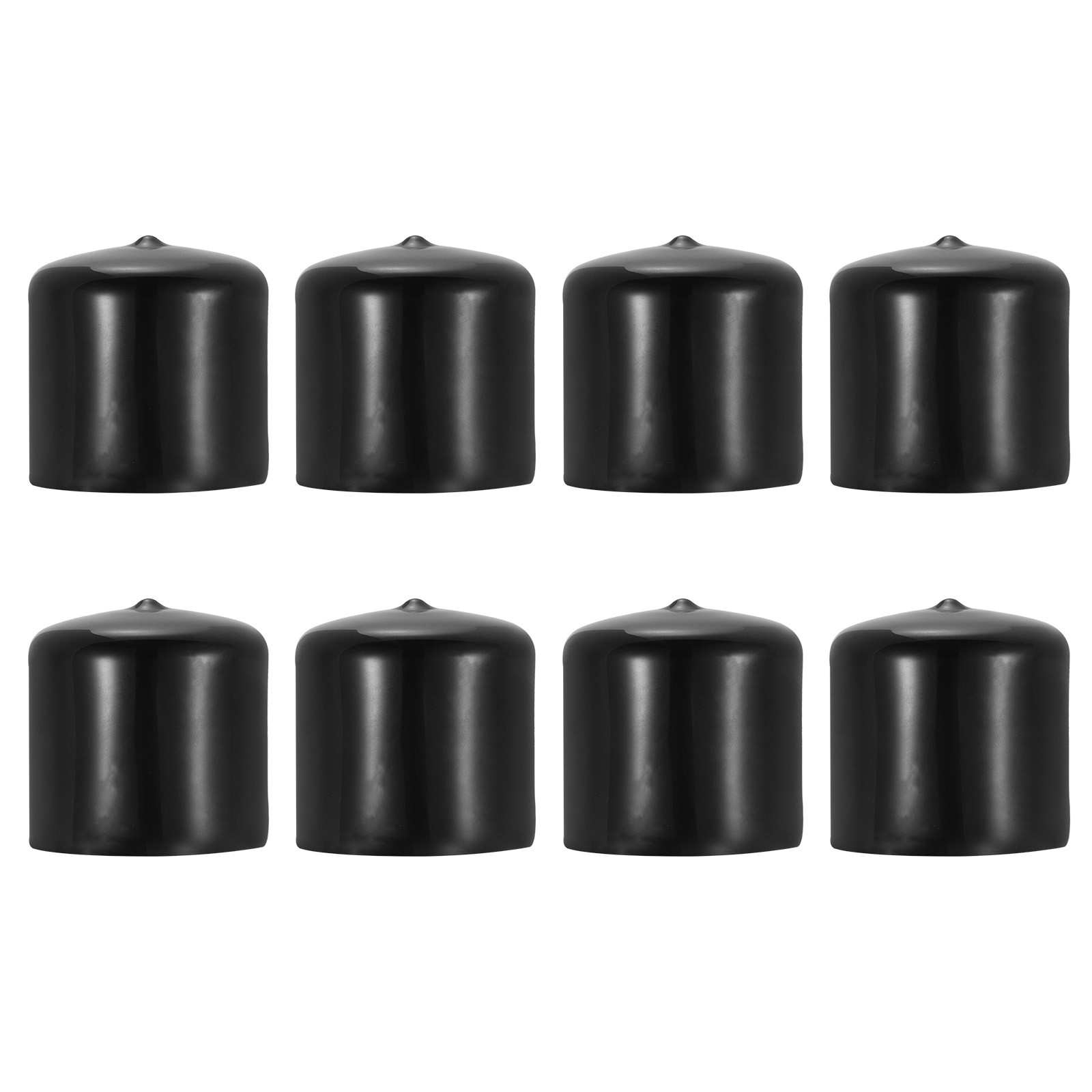 8 Pcs 1-3/4″ ID Round Rubber End Caps Flexible Rubber Bolt Covers Caps Black