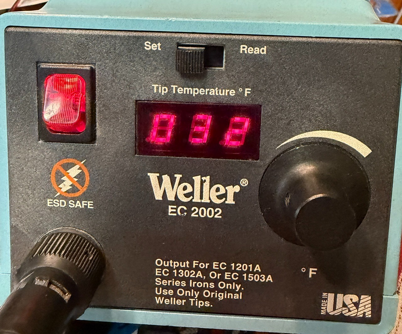 Weller EC2002 Soldering Station with EC1302A Soldering Iron AS-IS read descrip