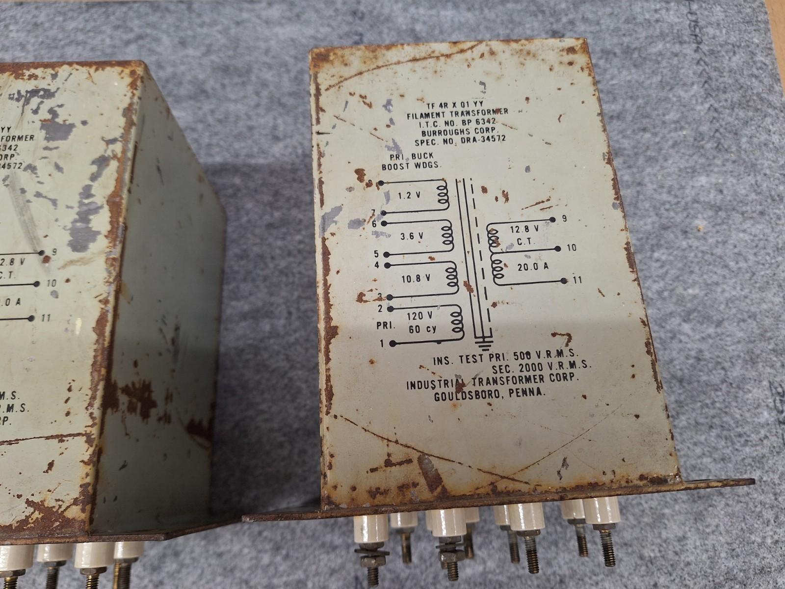 Large filament transformer 12.8 VCT 20A w buck boost windings