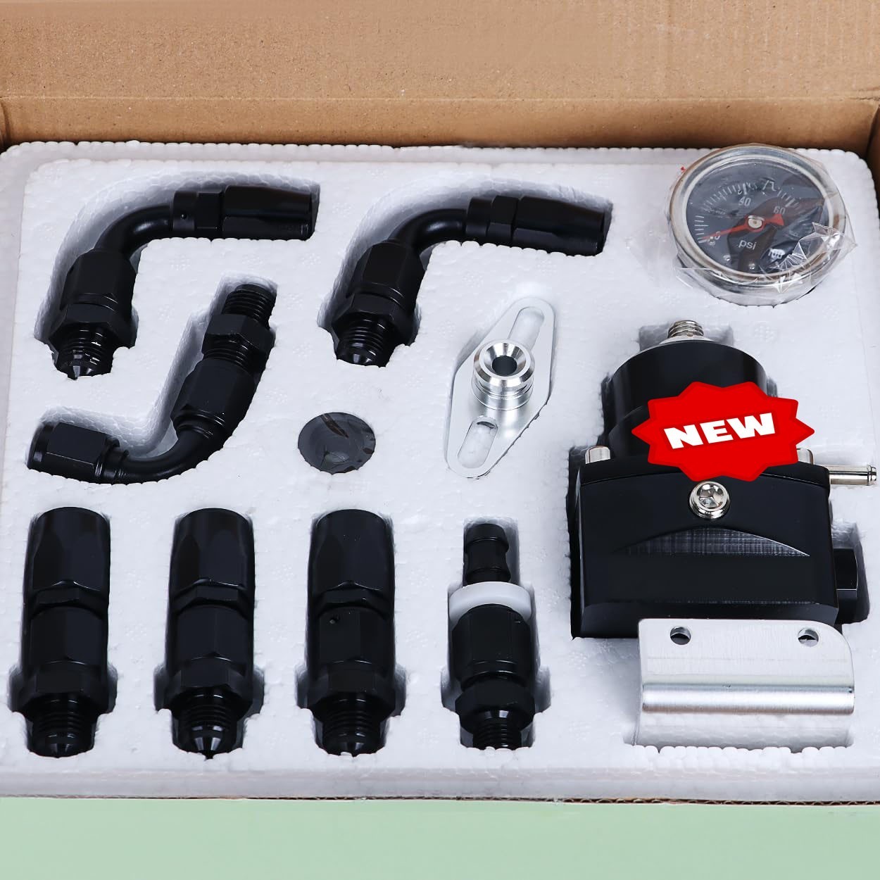 Kit de regulador de presión de combustible ajustable, calibre de aceite de 20-80