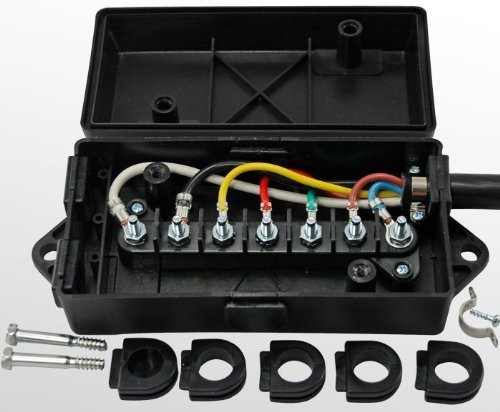 Conntek 7 Way Plug Inline Trailer Cord with 7 Gang Junction Box 6-Feet